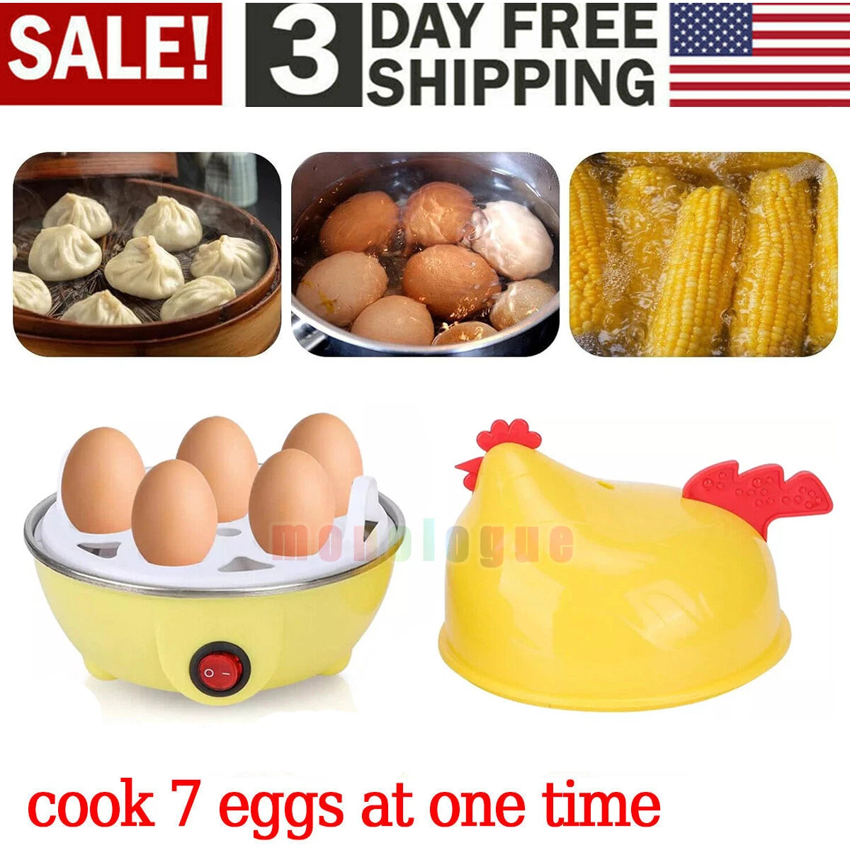 Rapid Egg Cooker Rooster Electric Dash Boiler Steam Automatic Kitchen Appliances