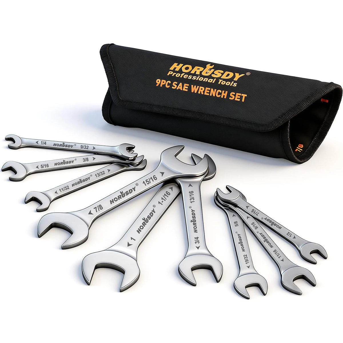 Thin Wrenches Set | SAE | 9-Piece | Including 1/4