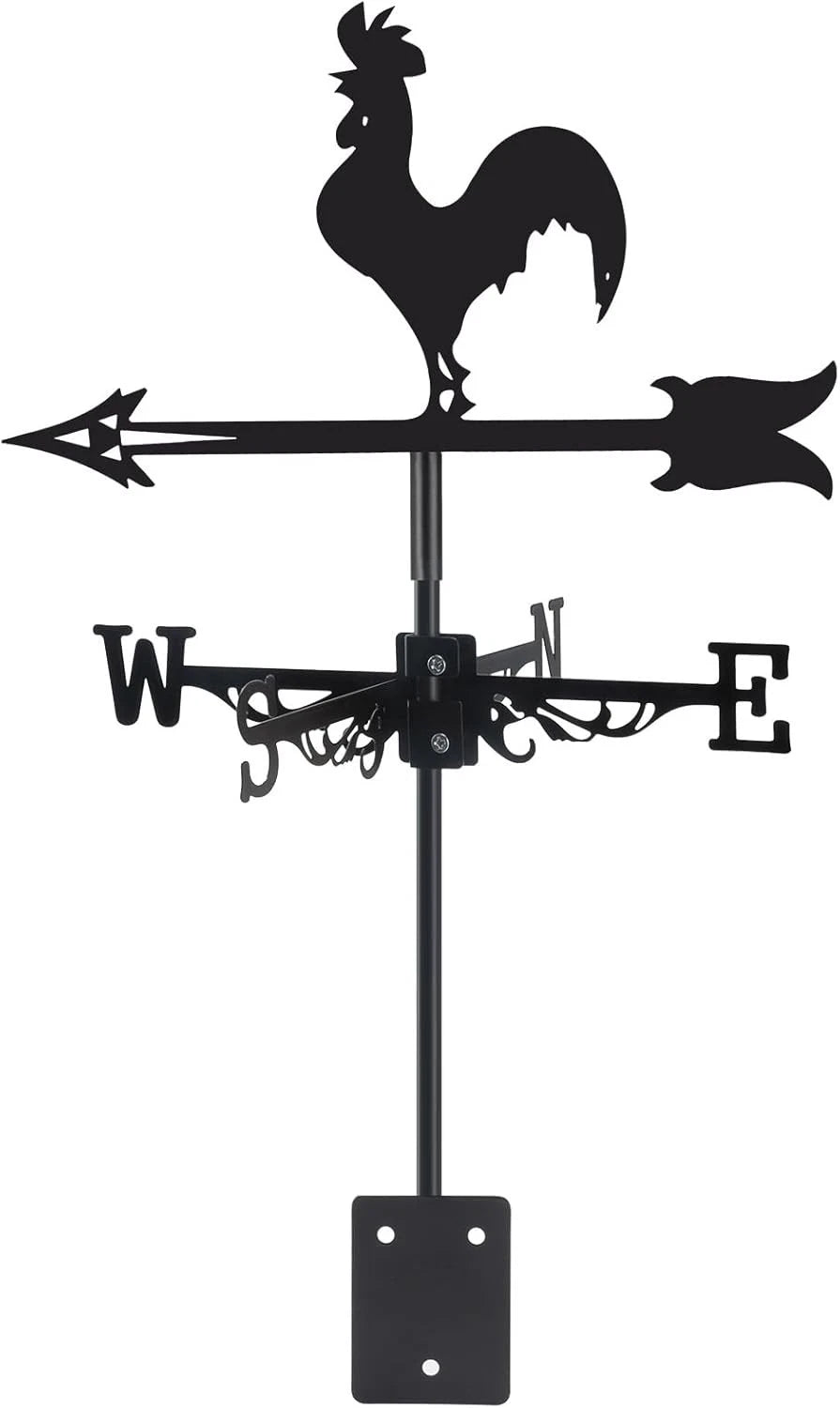 VESTCDF Rooster Metal Weather Vane Wind Direction Indicator Outdoor Weather