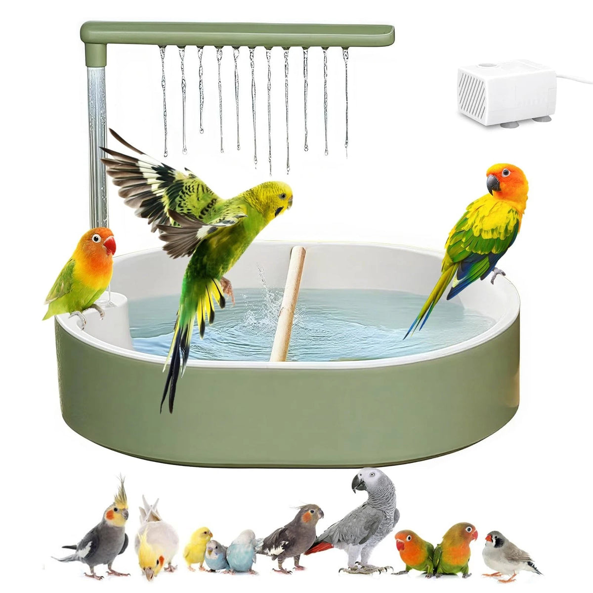Parrot Bathtub Bird Automatic Bath Shower,Large Bird Shower Fountain Indoor Bath