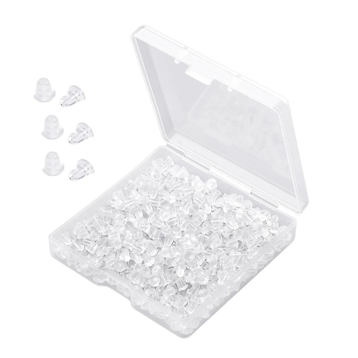 Commercial Grade Clear Silicone Earring Backings - 2000 PCS for Jewelry Stores