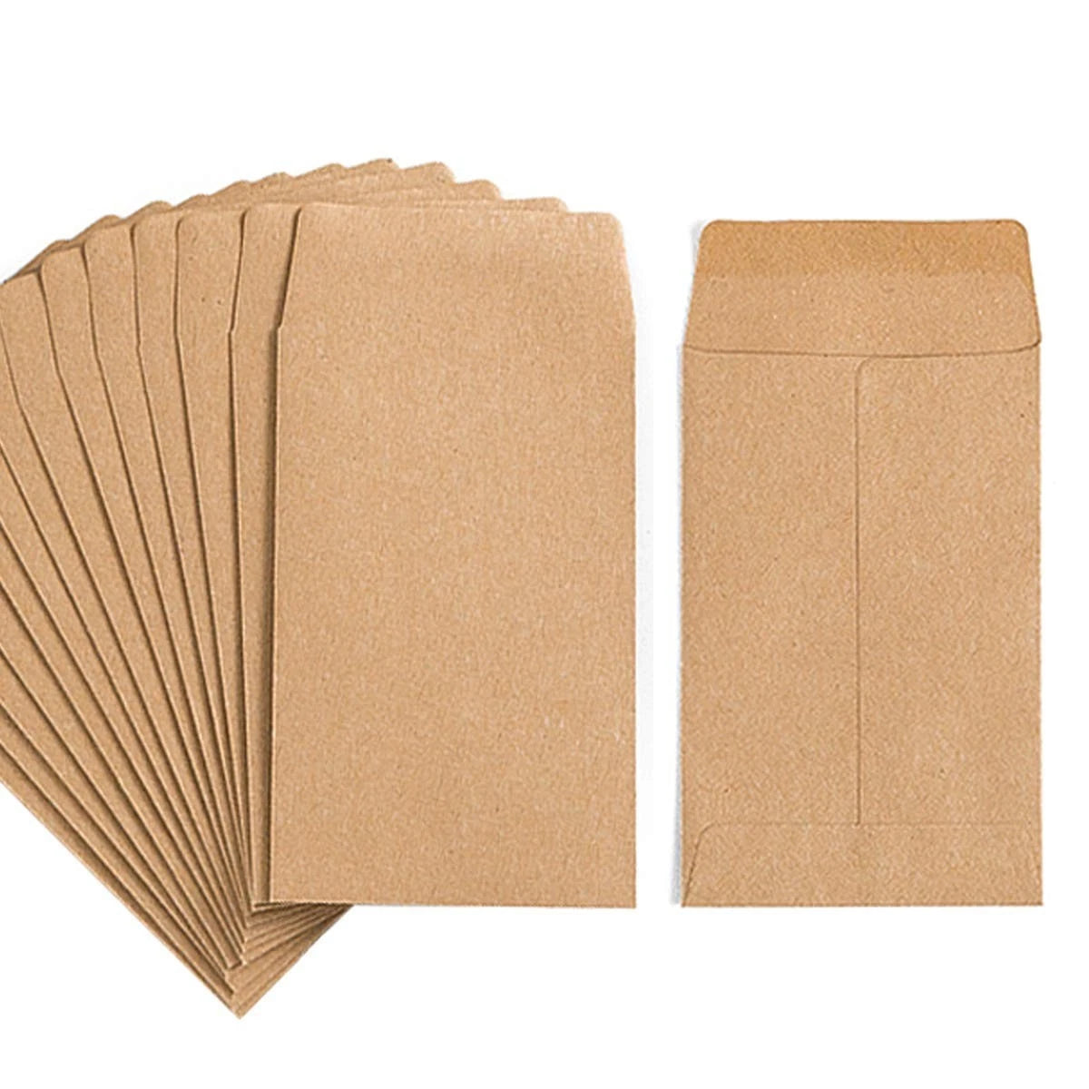 100 Pack Small Coin Envelopes Self-Adhesive Kraft Paper Seed Envelopes Mini Part