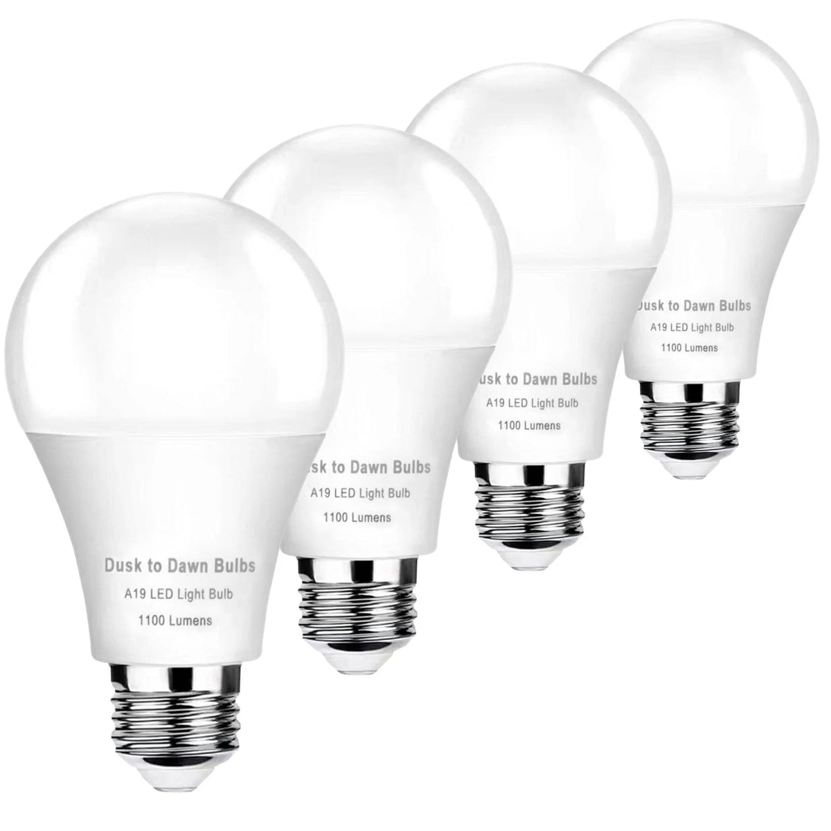 4-Pack Dusk to Dawn Light Bulbs Outdoor 75 Watt Equivalent, Automatic On/Off Sen