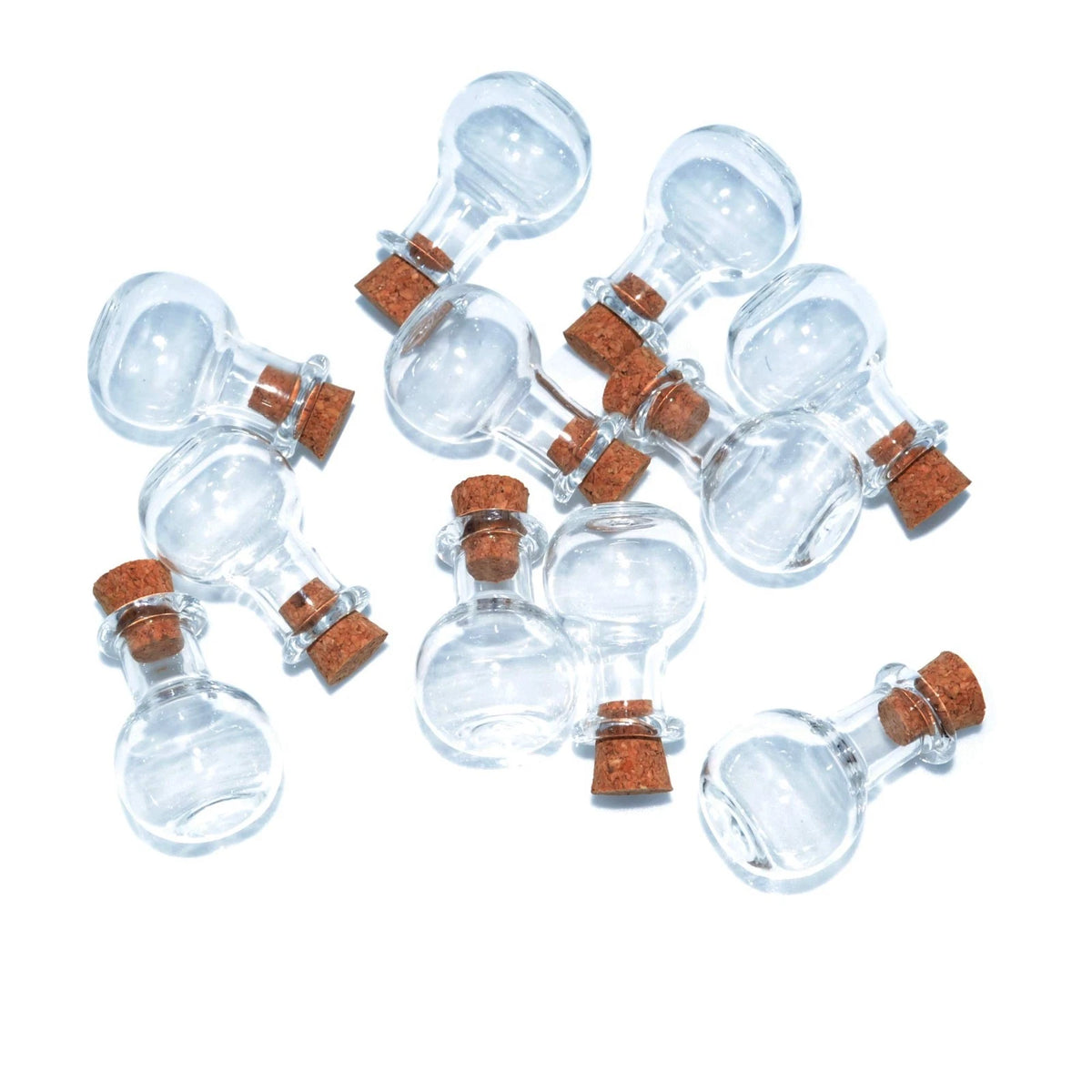 SHAOTONG 2ml Small Mini Glass Bottles Jars with Cork D-20Pcs, Transparent