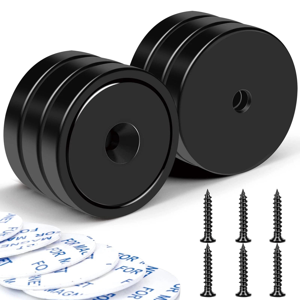 LOVIMAG Magnets with Holes, 110 Lb+ Waterproof Strong Neodymium Cup Disc Magnets