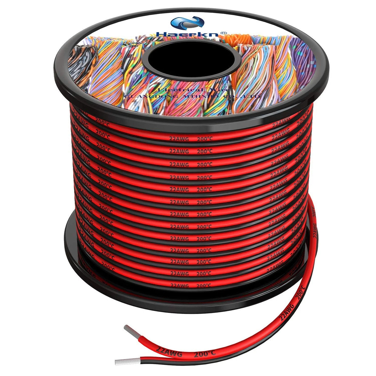 22 Awg Silicone Electrical Wire 2 Conductor Parallel Wire Line 200Ft [Black 100F
