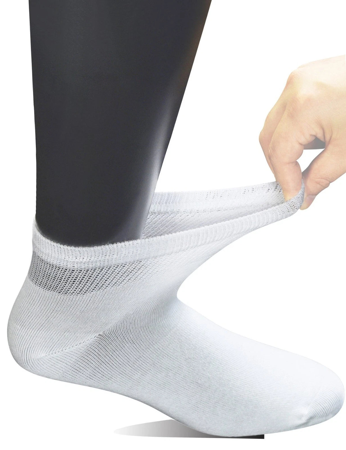 6 Pack Men'S Diabetic Ankle Socks with Seamless Toe and Non-Binding Top