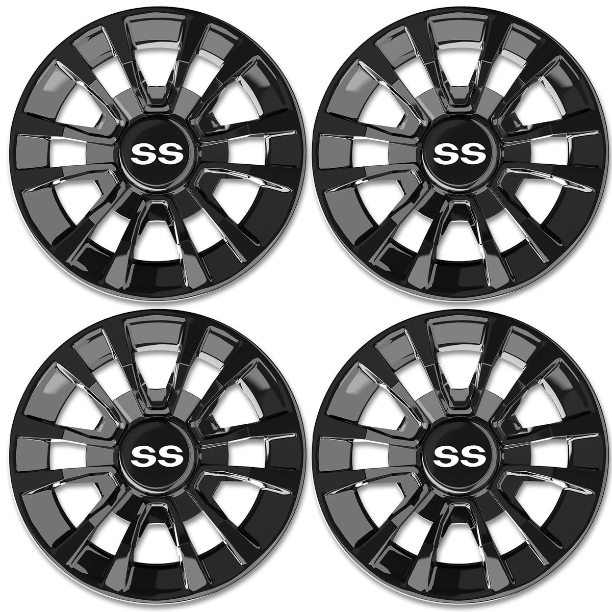 ENEKERP Golf Cart 8in Wheel Covers Hub Caps Set of 4 for Club Car EZGO Yamaha