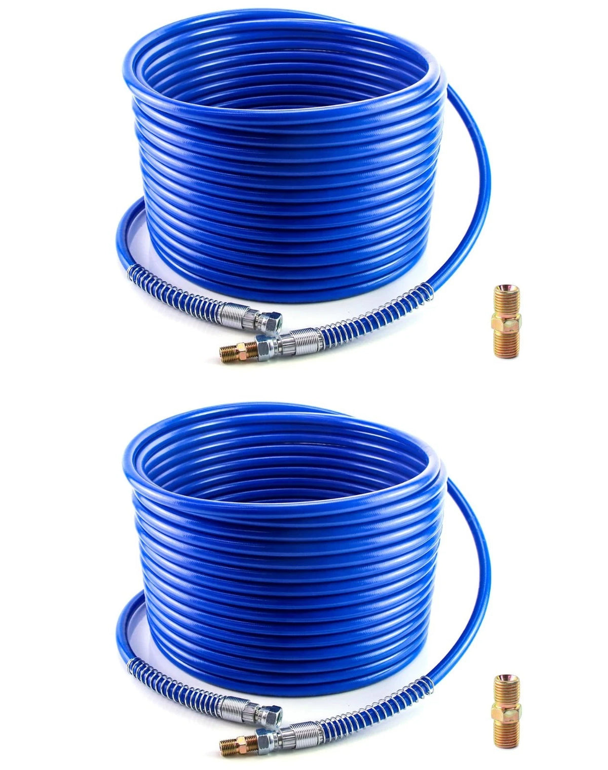 2 Pack 50Ft 1/4 Airless Paint Sprayer Hose 3300 PSI Flexible Blue Tube Kit Hose!