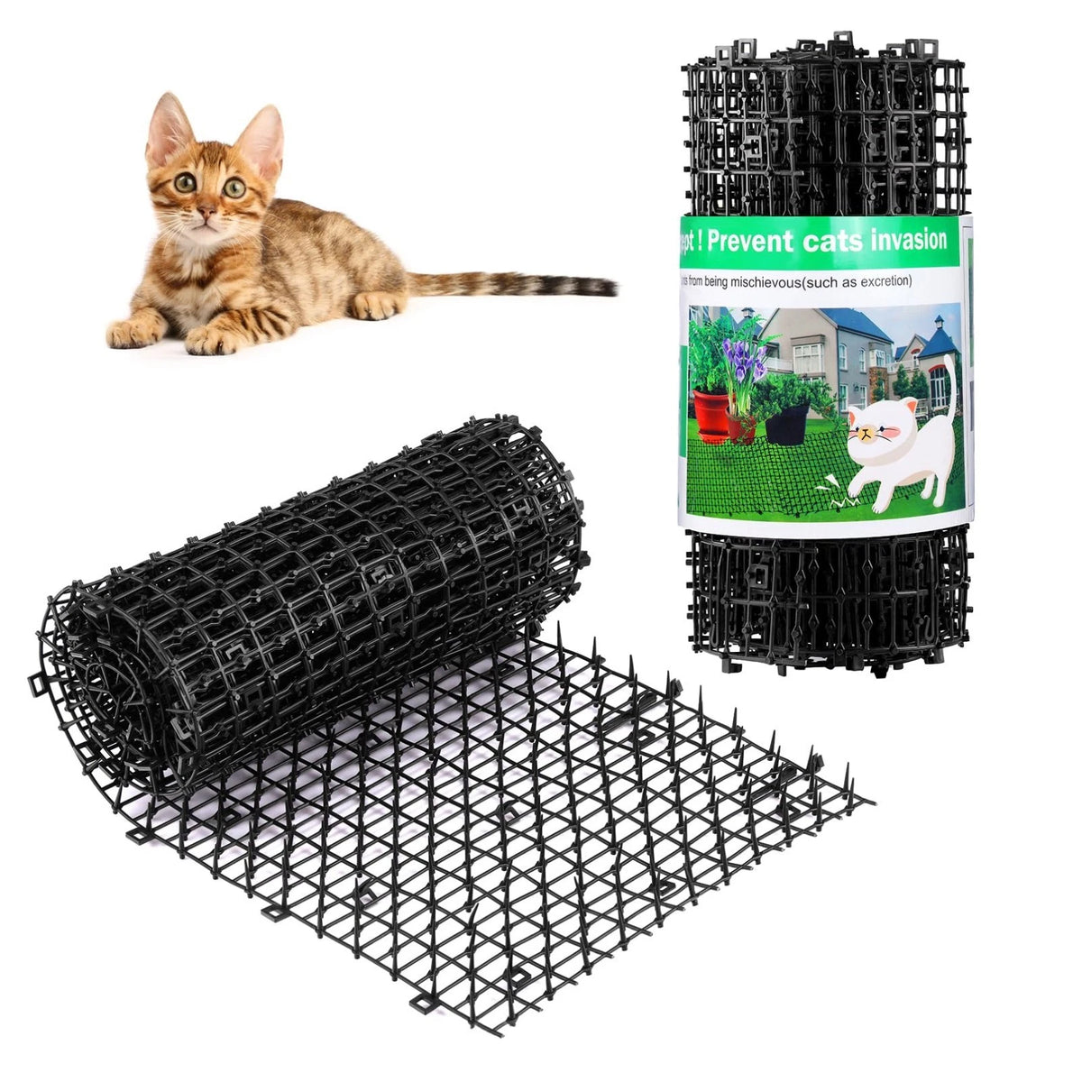 Cat Scat Mat with Spikes 6.5FT Cat Deterrent Mats Plastic Scat Mat