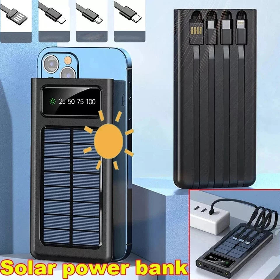 40000000mAh USB Portable Charger Solar Power Bank For Cell Phone 4 Output Ports