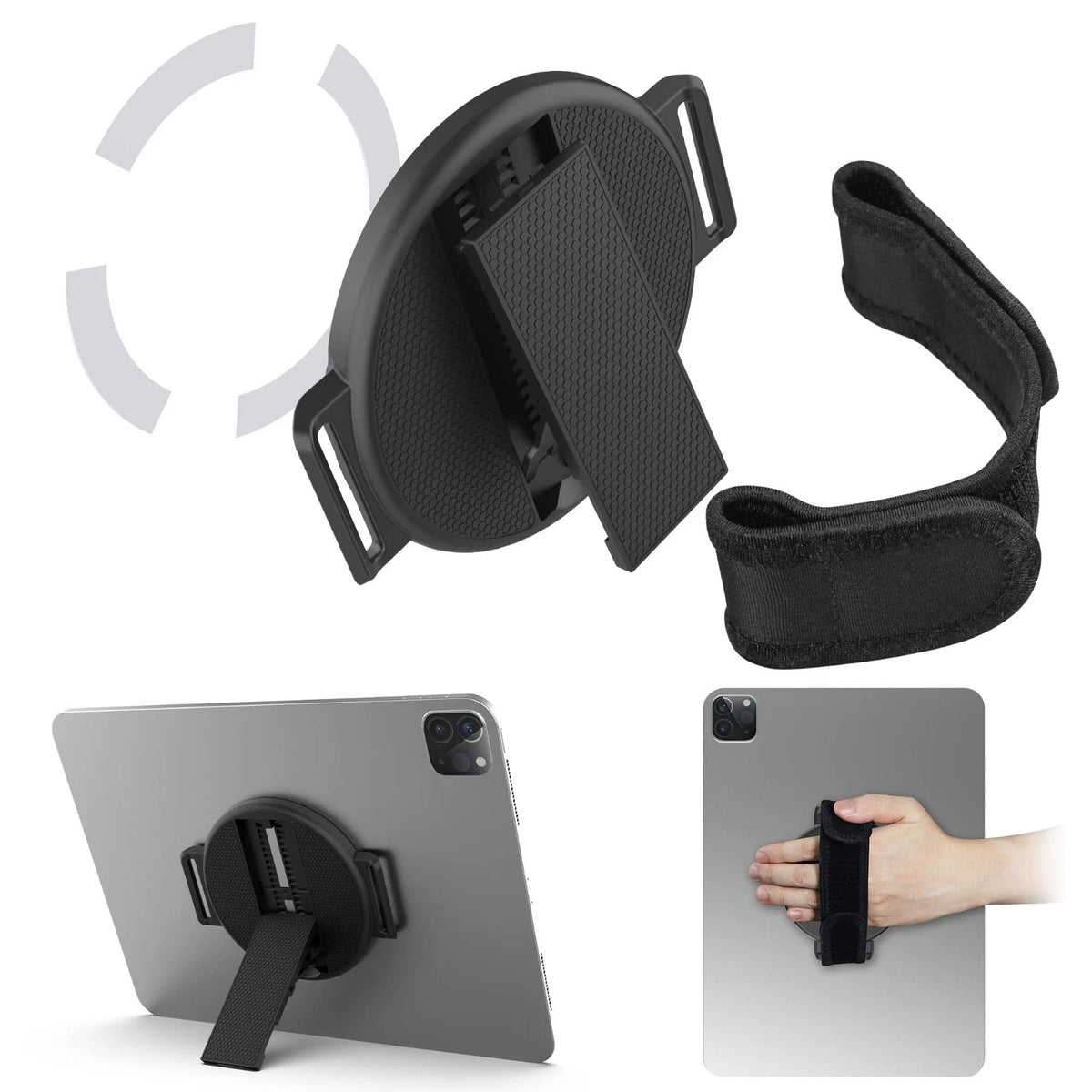Tablet Stand with Hand Strap - Universal Tablet Hand Strap Holder & Loop Fasteni
