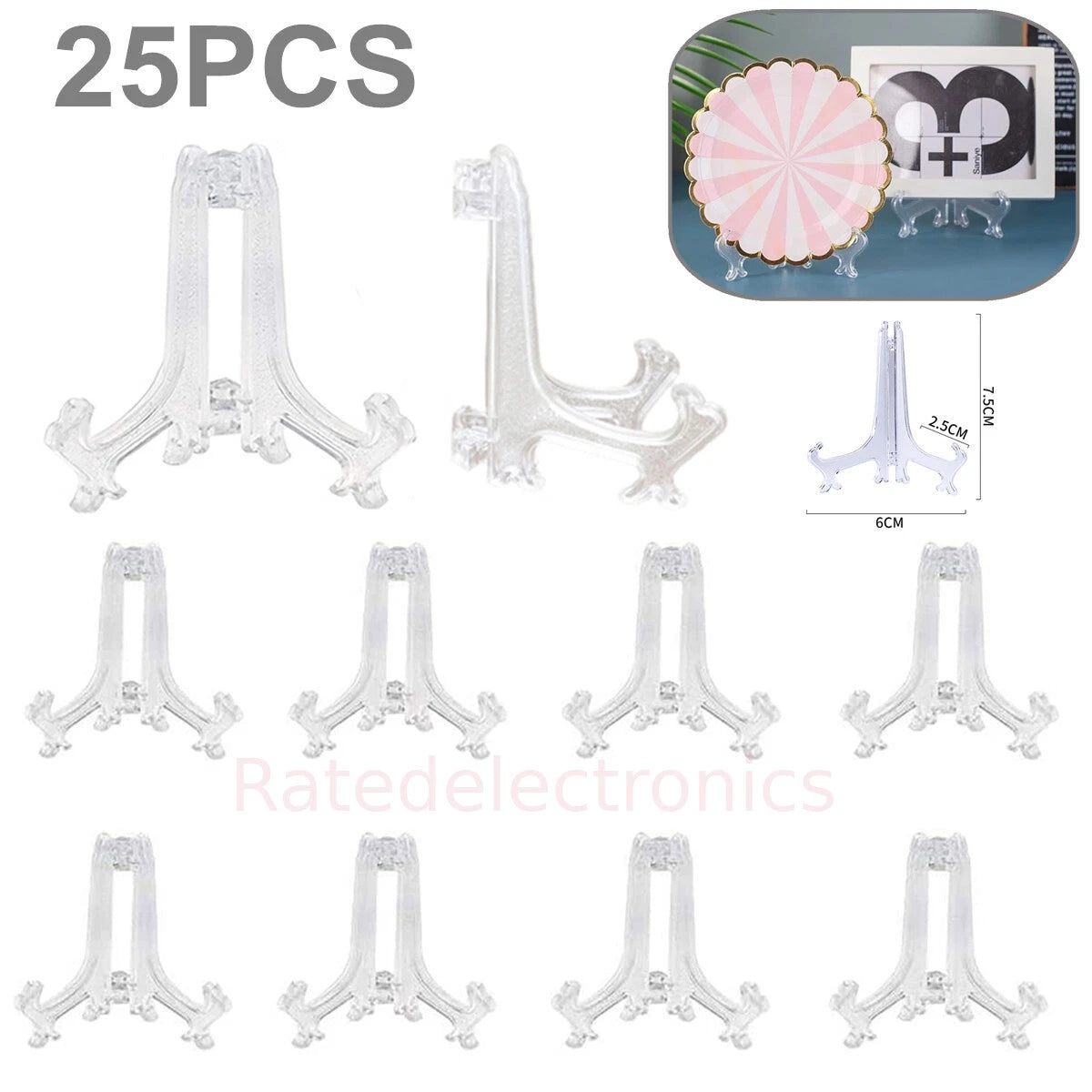 25PCS Trading Card Stands Durable Display Cards Coins Picture Object Holder 3