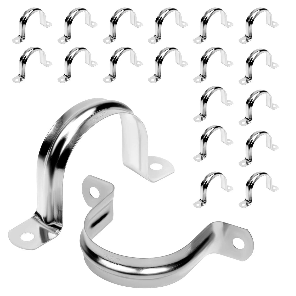 20Pcs 2 Inch Stainless Steel Conduit Clamps 2 Hole Strap U Bracket Rigid Pipe...