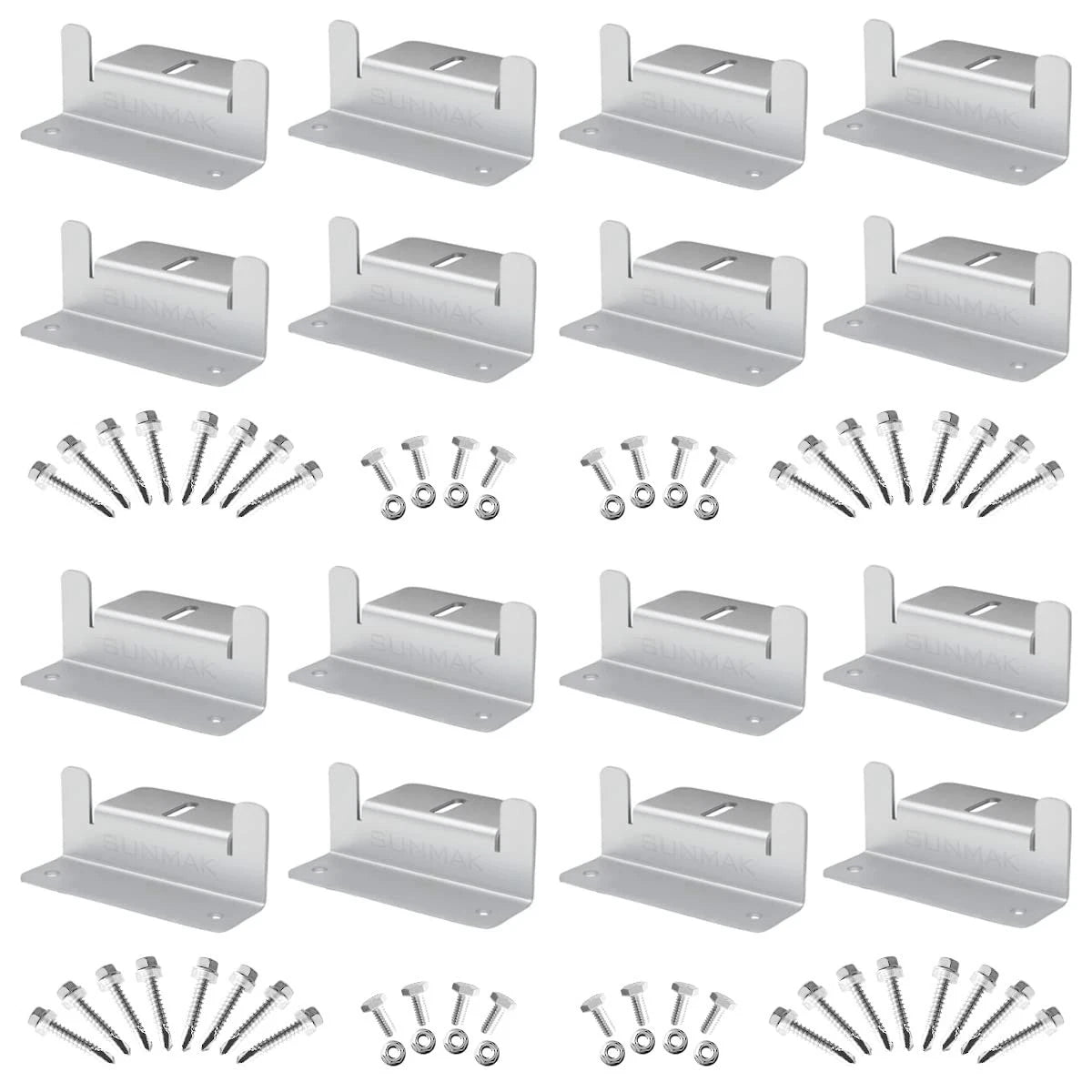 SUNMAK 16 Units per Set Solar Panel Mounting Z Brackets, Solar Panel Mounting Br