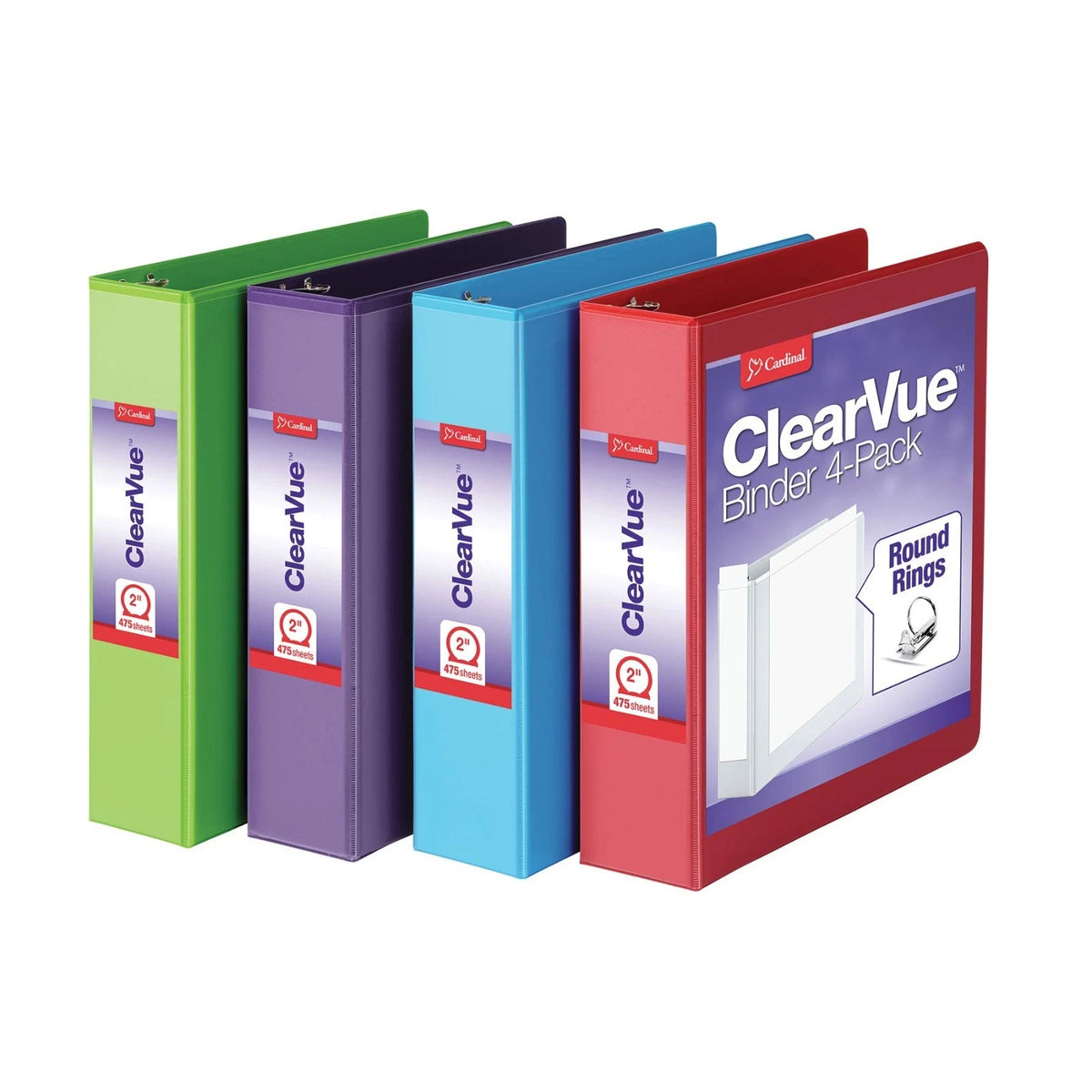 3 Ring Binders Durable 2 Inch Binder with round Rings Holds 475-Sheets
