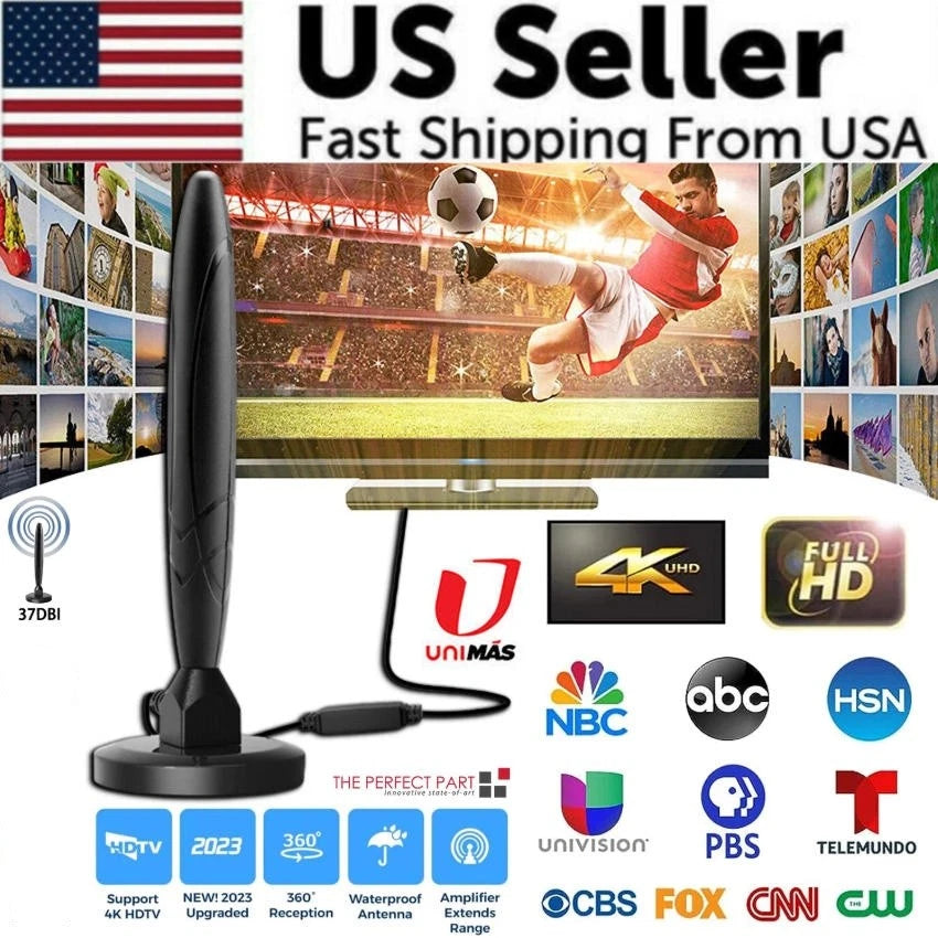 Long Range Indoor Upgraded TV 5600Miles Antenna HDTV Amplified Digital 4K 1080P