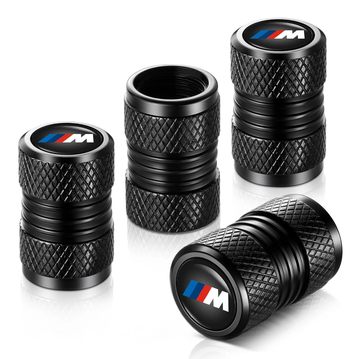 Tire Valve Stem Caps 4Pcs Compatible BMW M Series Universal Car Air Covers Black