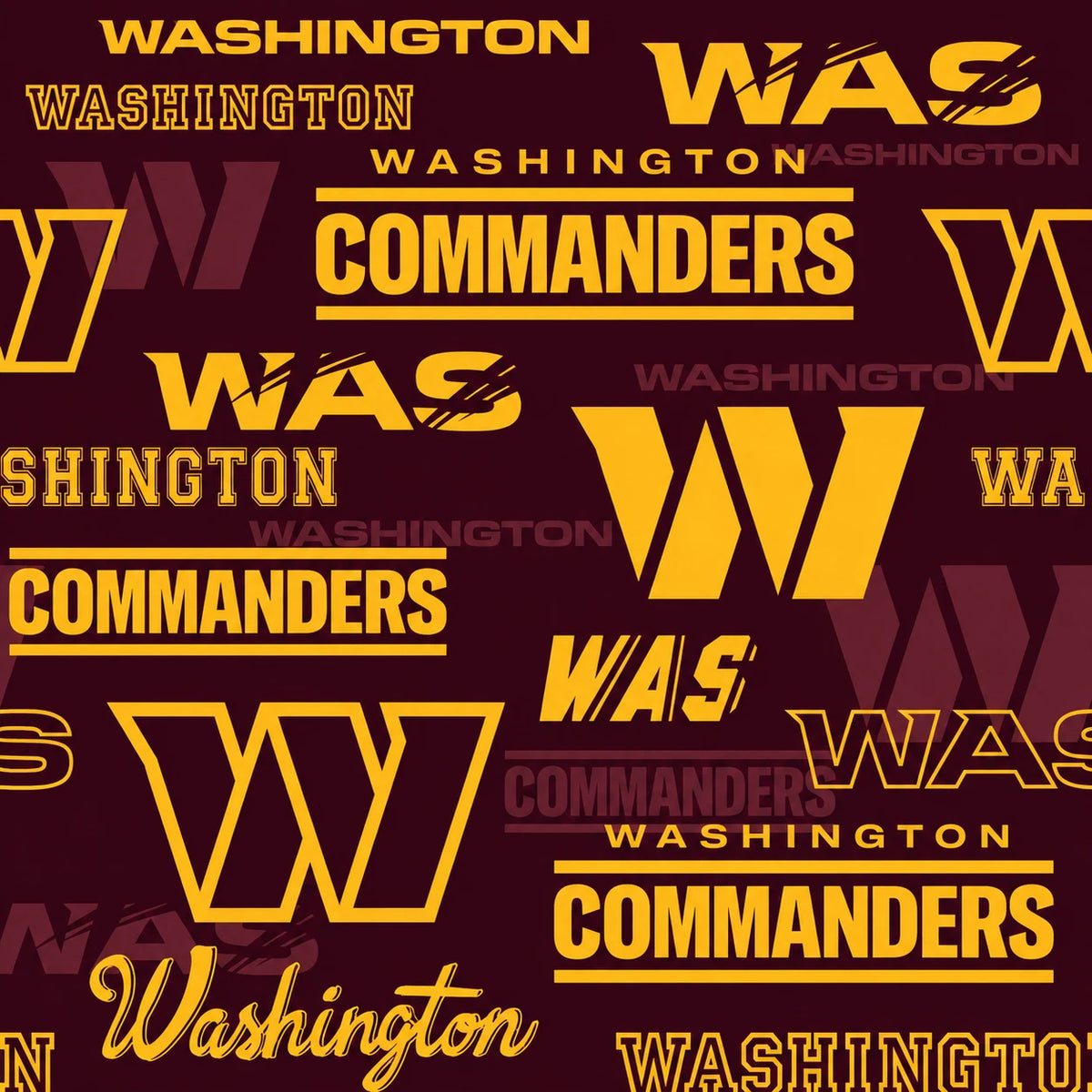 Washington Commanders Cotton Fabric - NFL Team Logo Cotton Fabric by The Yard, F