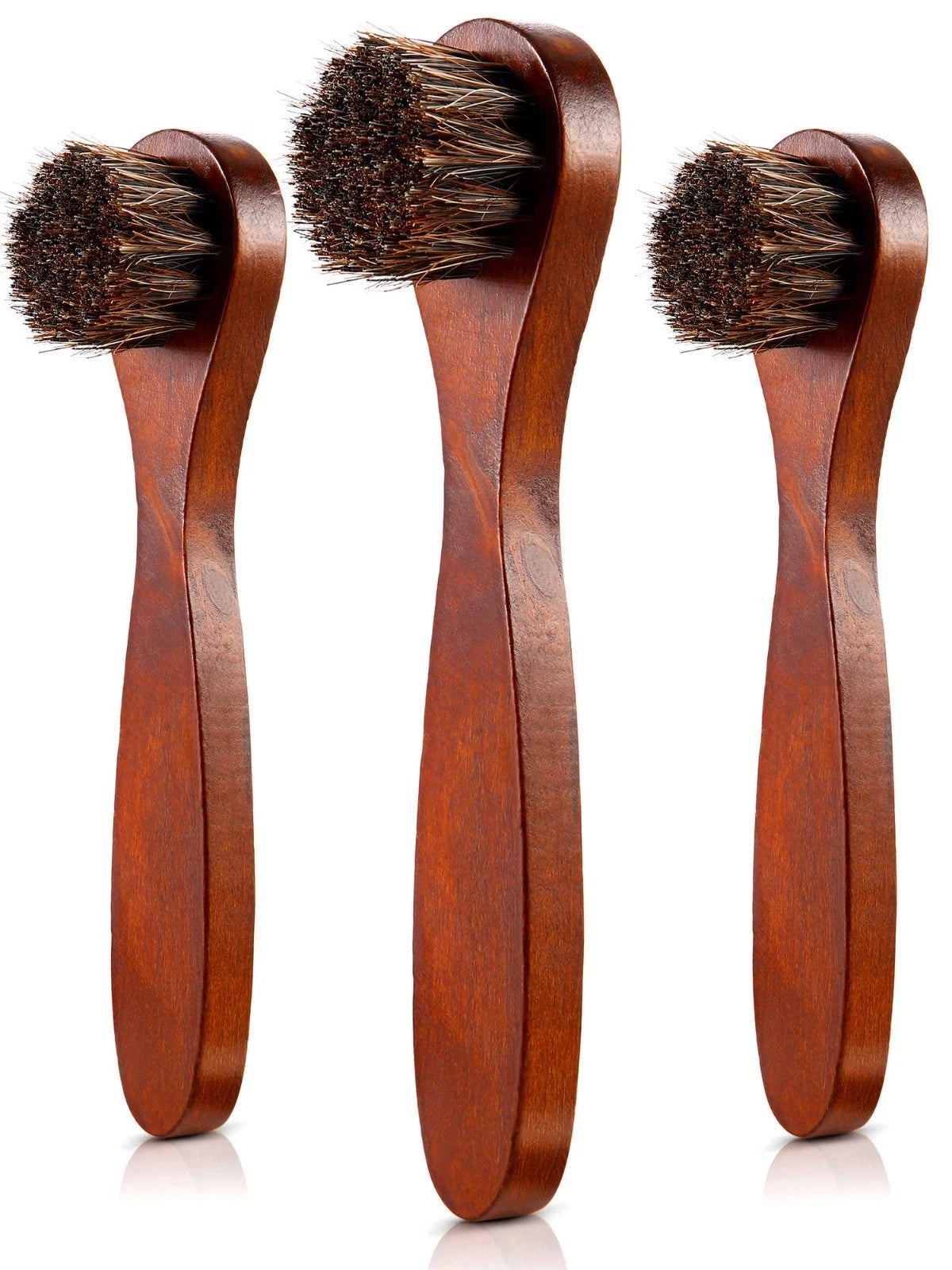 3 Pieces Shoe Polish Brush Saddle Soap Horsehair Applicator Brush Shoe Shine Cl