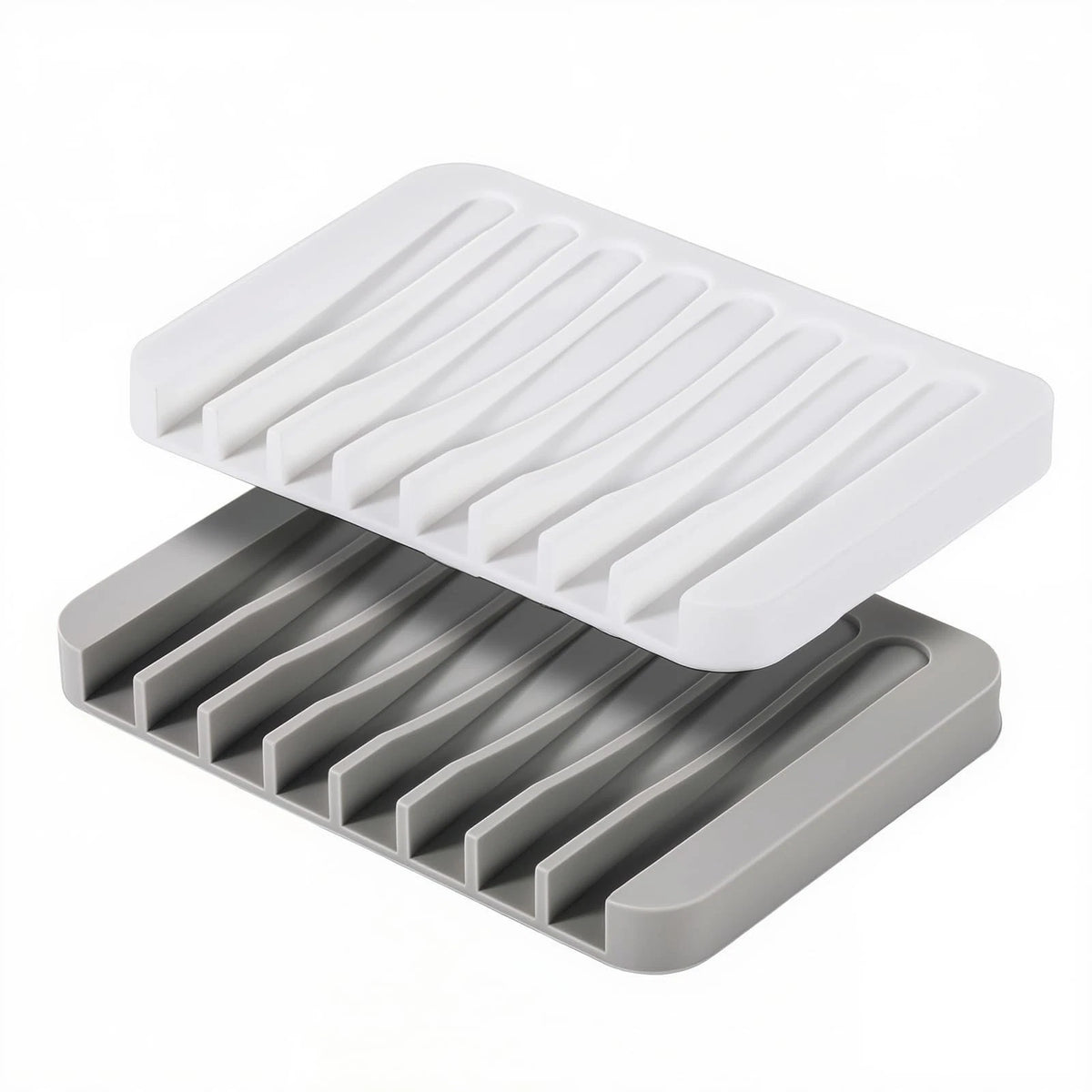 2PCS Mcyye Self Draining Soap Dishes, Premium Silicone Soap Holder Saver for