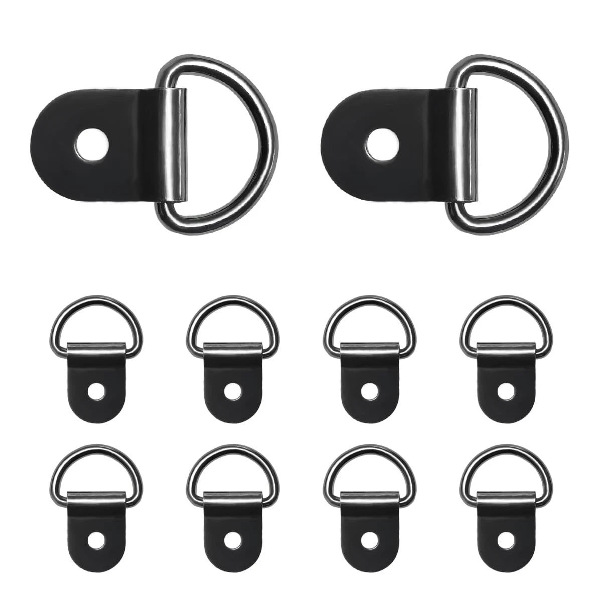 10 PCS Small Steel D-Ring Tie Downs, Heavy Duty Steel Anchor Lashing Ring for Ca
