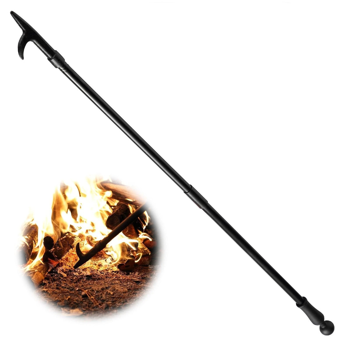 Fire Poker for Fire Pit, 46 Inch Extra Long Portable Campfire Poker for Firep...