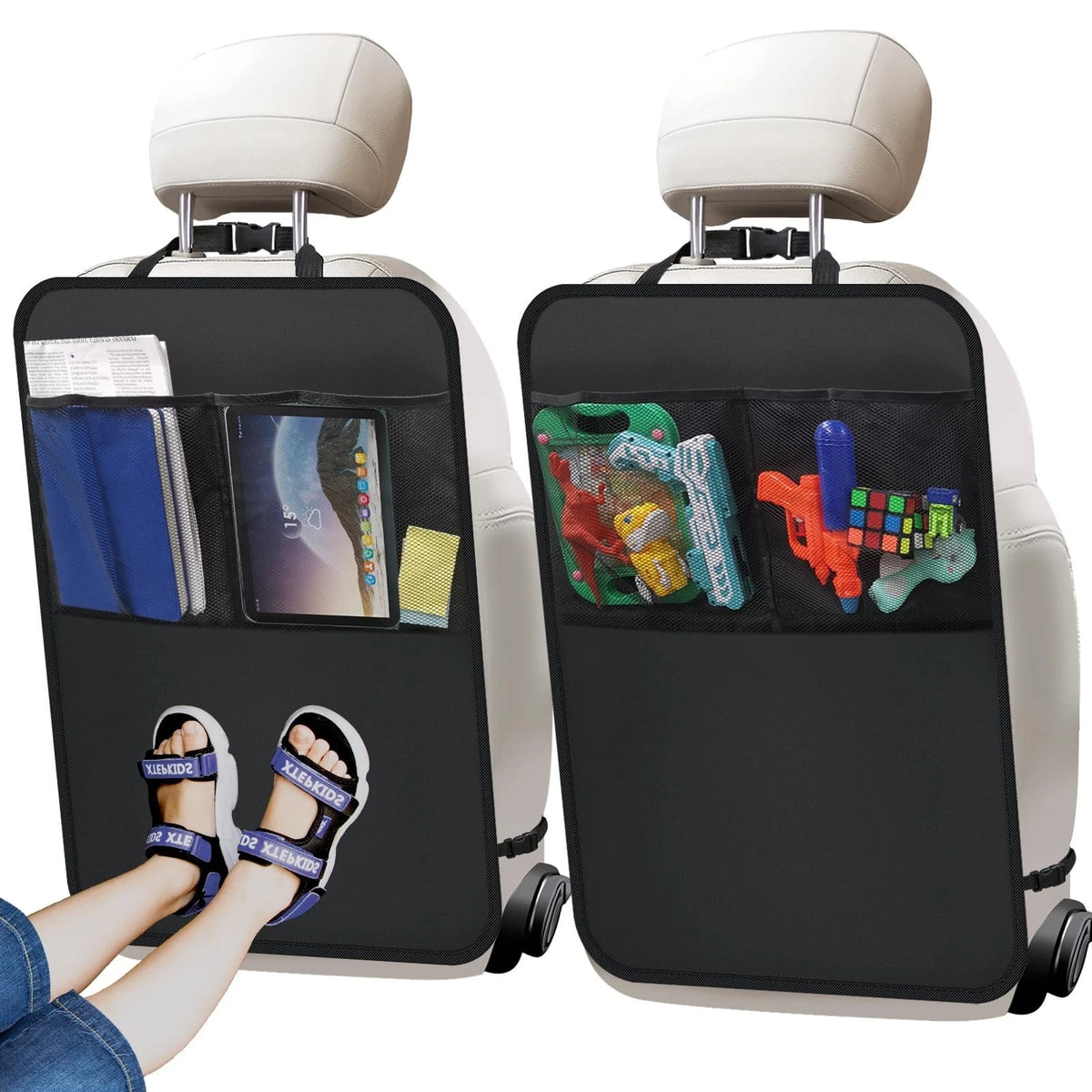 2 Pack Kick Mat Backseat Protector,Back Seat Cover for Kids,Car Seat Back Protec