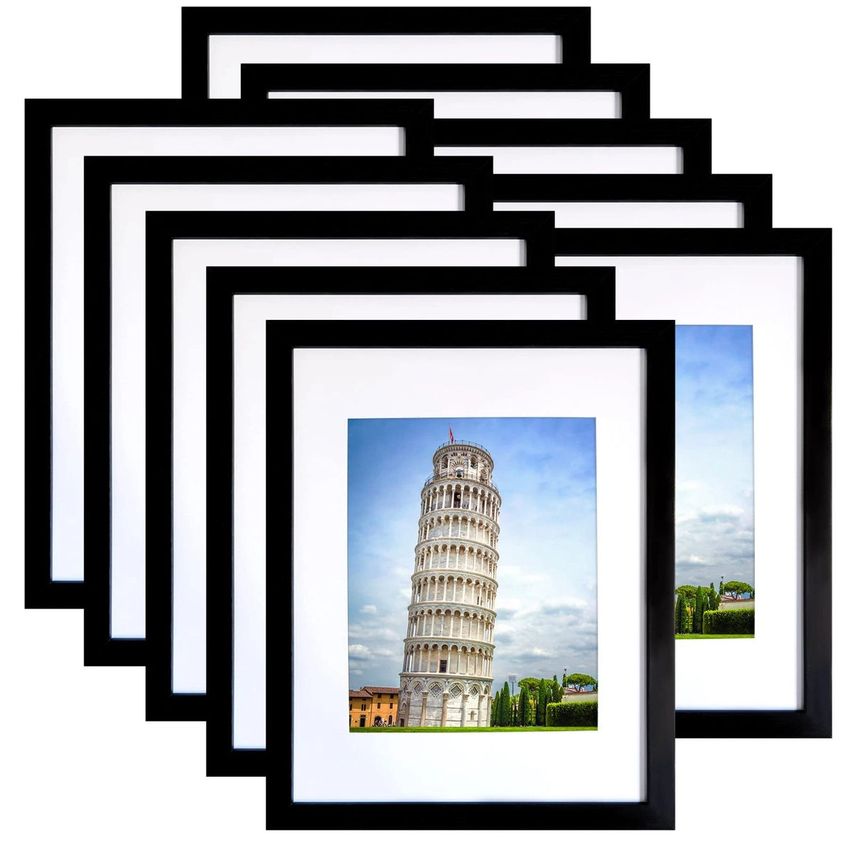 11X14 Picture Frame Set of 10, Display Pictures 8X10 with Mat or 11X14 Prints wi