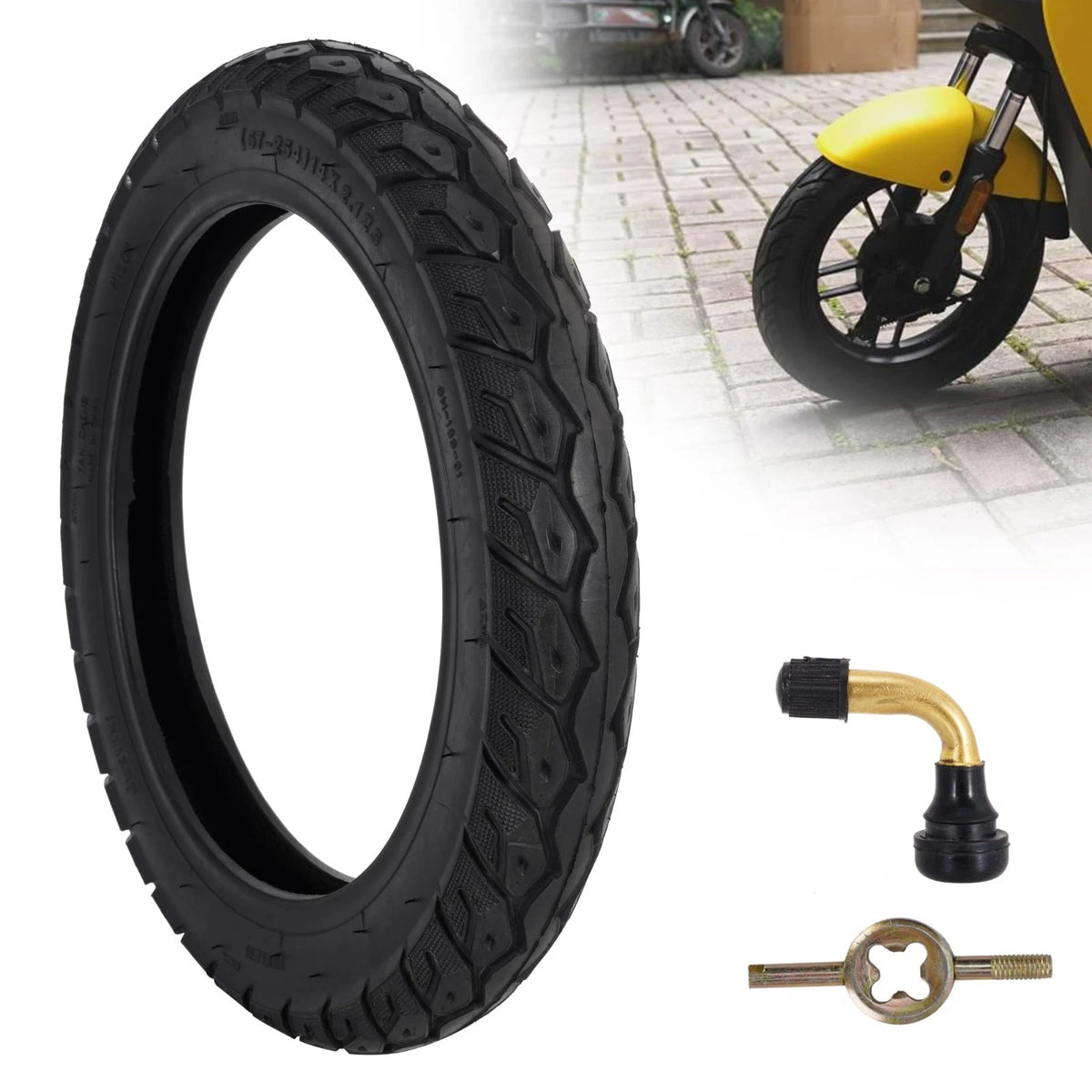 14X2.125 Tubeless Tire, 14 X 2.125 Electric Bike Tire with Angled Valve for 1...