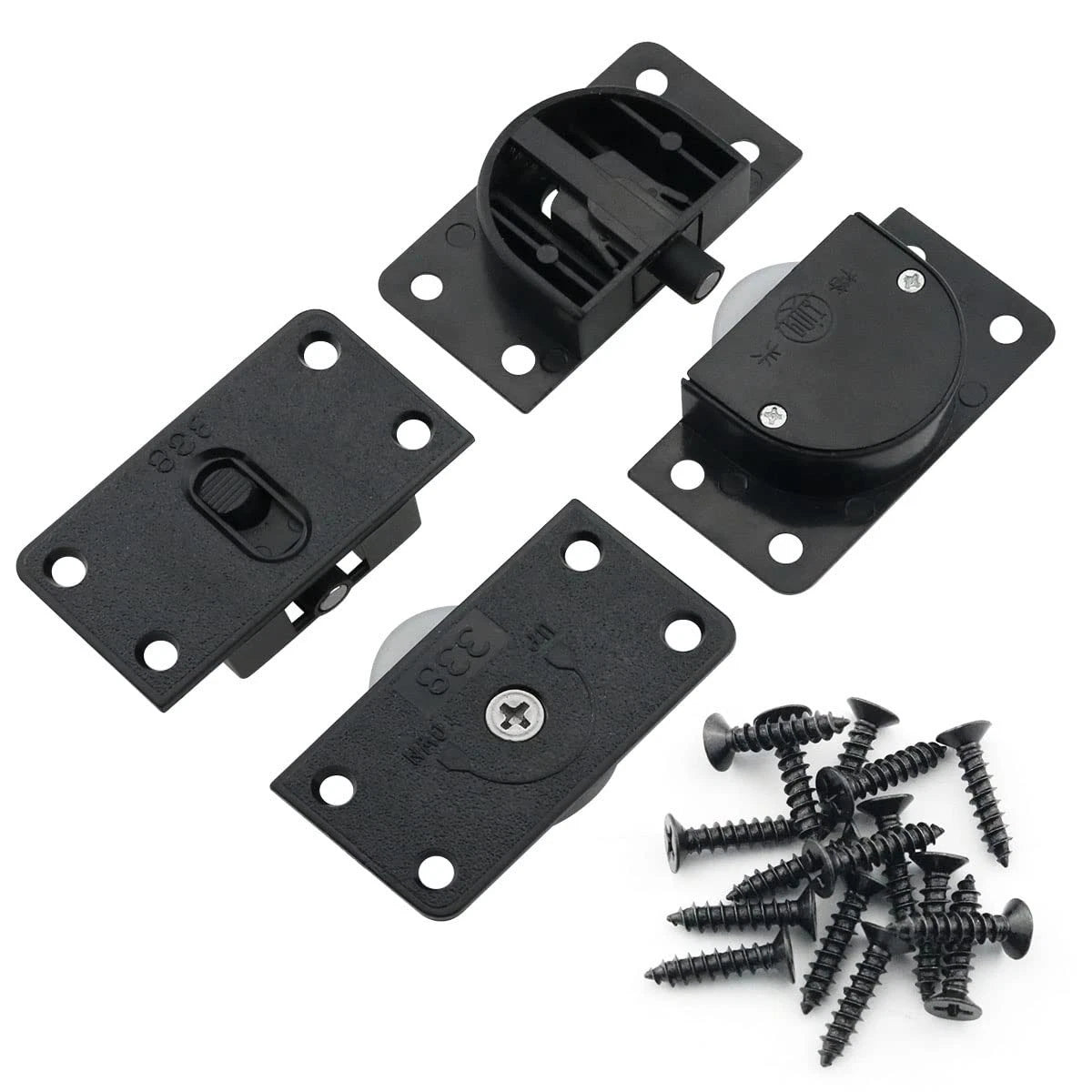 2Sets Black Sliding Cabinet Hardware Component Home Wardrobe Door...