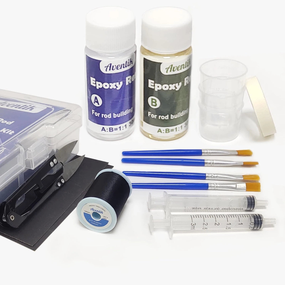 Fishing Rod Repair Kit Complete Supplies with Two-Part Epoxy Resin, 500D