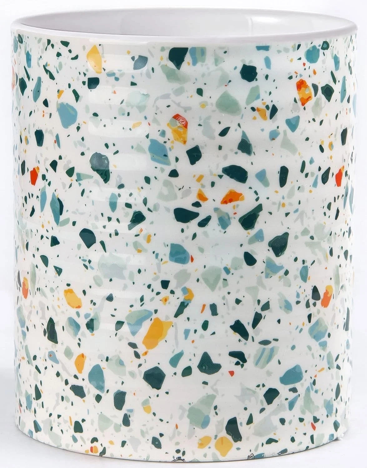 Kitchen Utensil Holder,7.2Extra Large Stable Terrazzo Marble Pattern Ceramic Ut"
