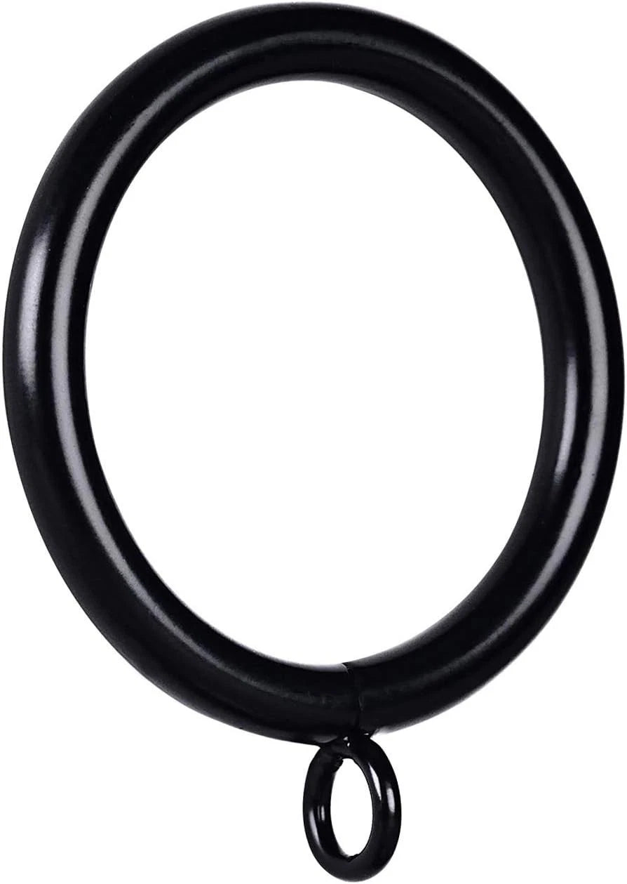 24 Pcs Black 1.5inch Inner Diameter Metal Curtain Rings With Eyeletsfits Up To 1