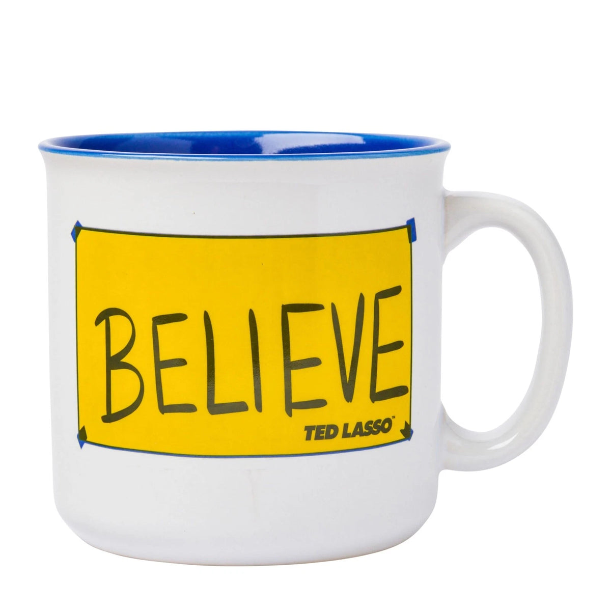 Ted Lasso Believe Ceramic Camper-Style Coffee Mug, 20 Ounces