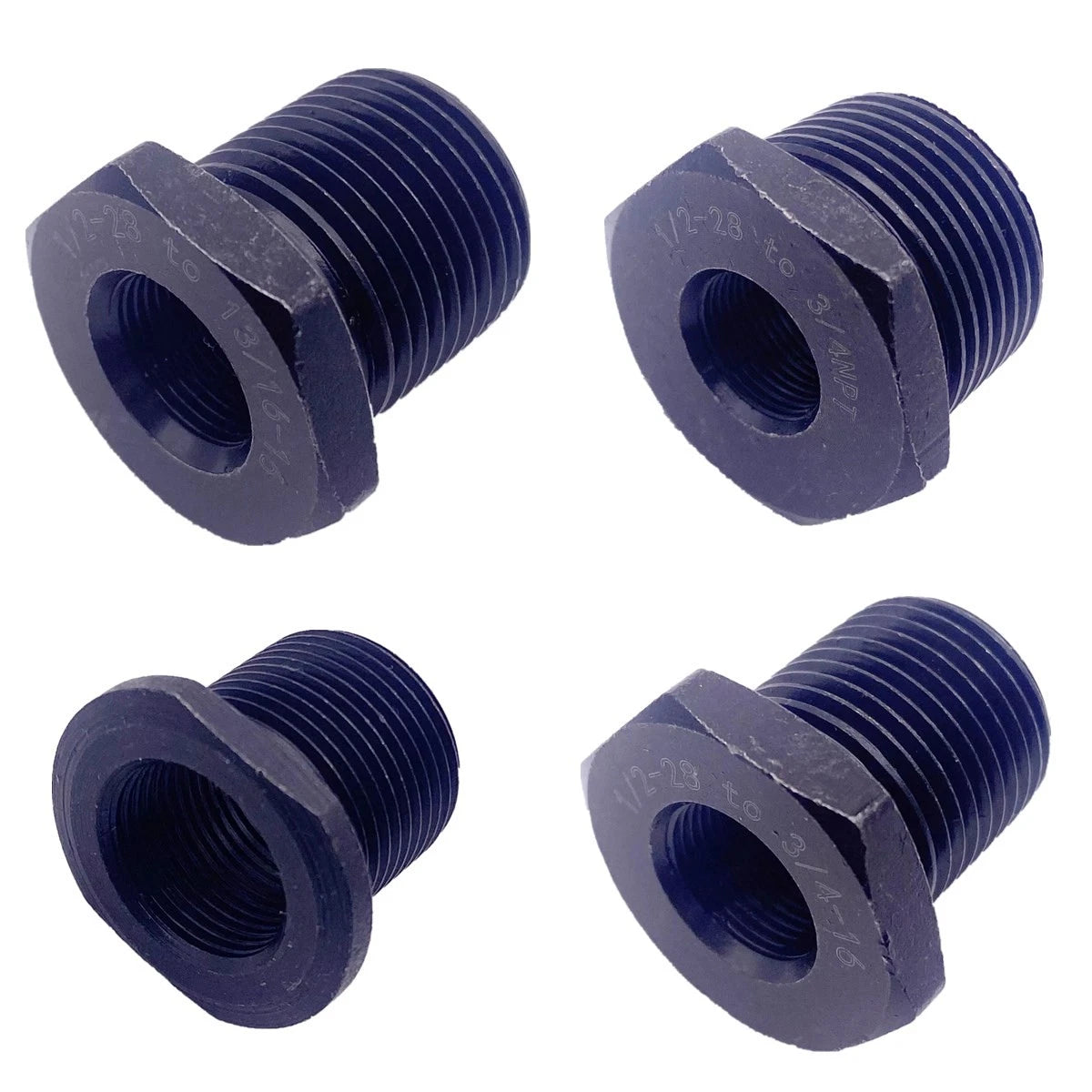 4 PCS Steel Thread Adapter 1/2x28 to 5/8x24 / 3/4x16 /13/16x16 / 3/4 NPT US