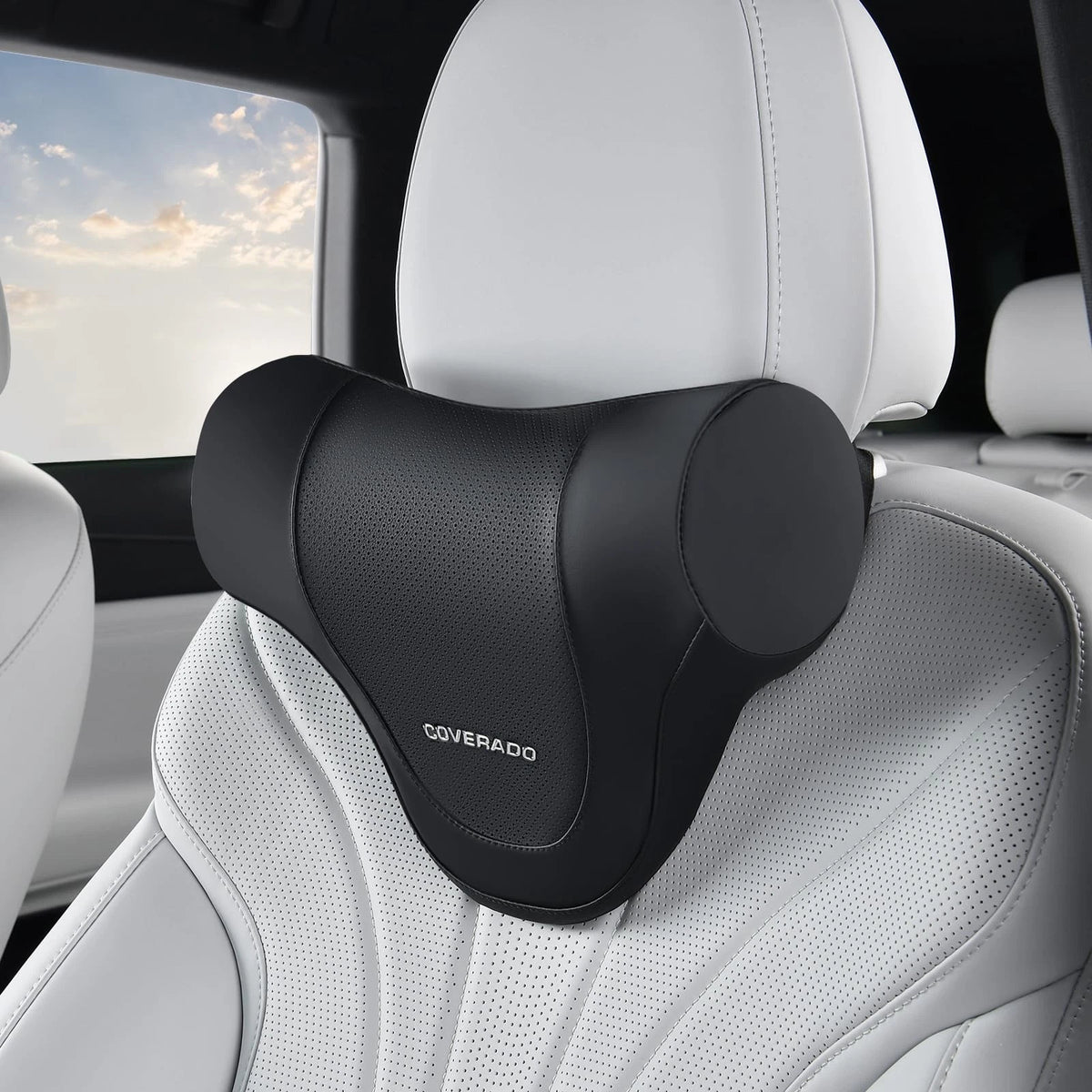 Car Headrest Pillow Ergonomic Memory Foam Neck Support Adjustable Strap