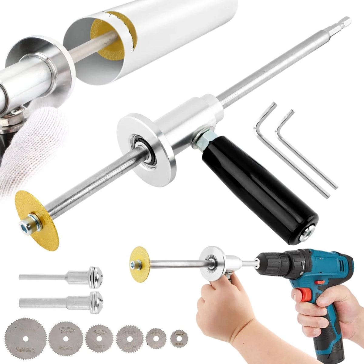 Inside Pipe Cutter for Pvc Pipe with Handle and Diamond Grit Cutting Wheel, 7...