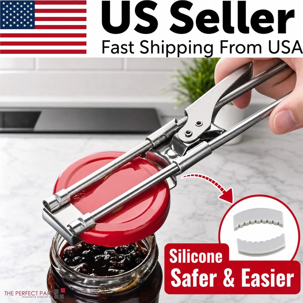 Jar Opener for Seniors Adjustable Stainless Steel Arthritis Jar & Bottle Opener