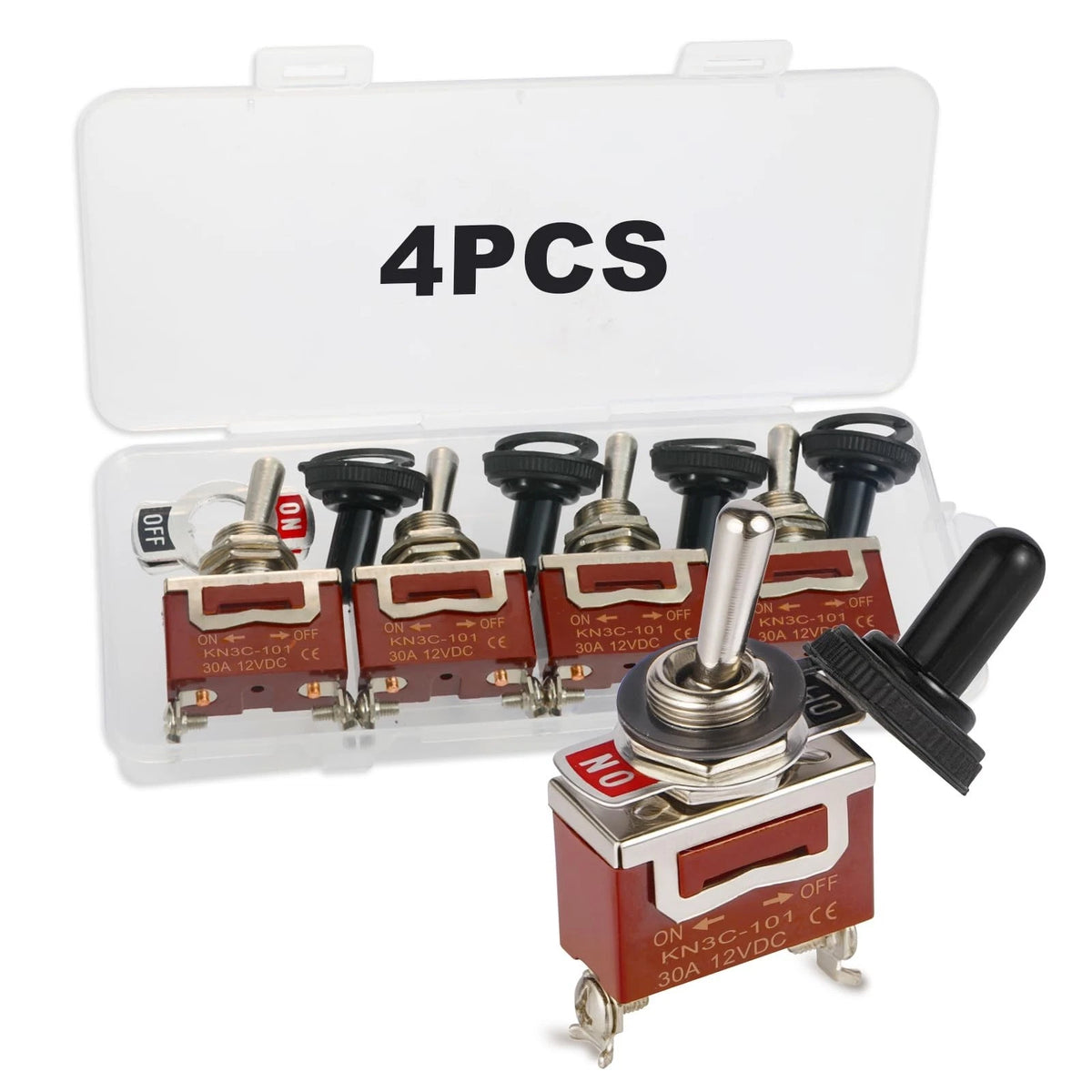 Waterproof Toggle Switch, Durable 12V 30A SPST 2Pin ON/Off Heavy Duty?Pack of 4