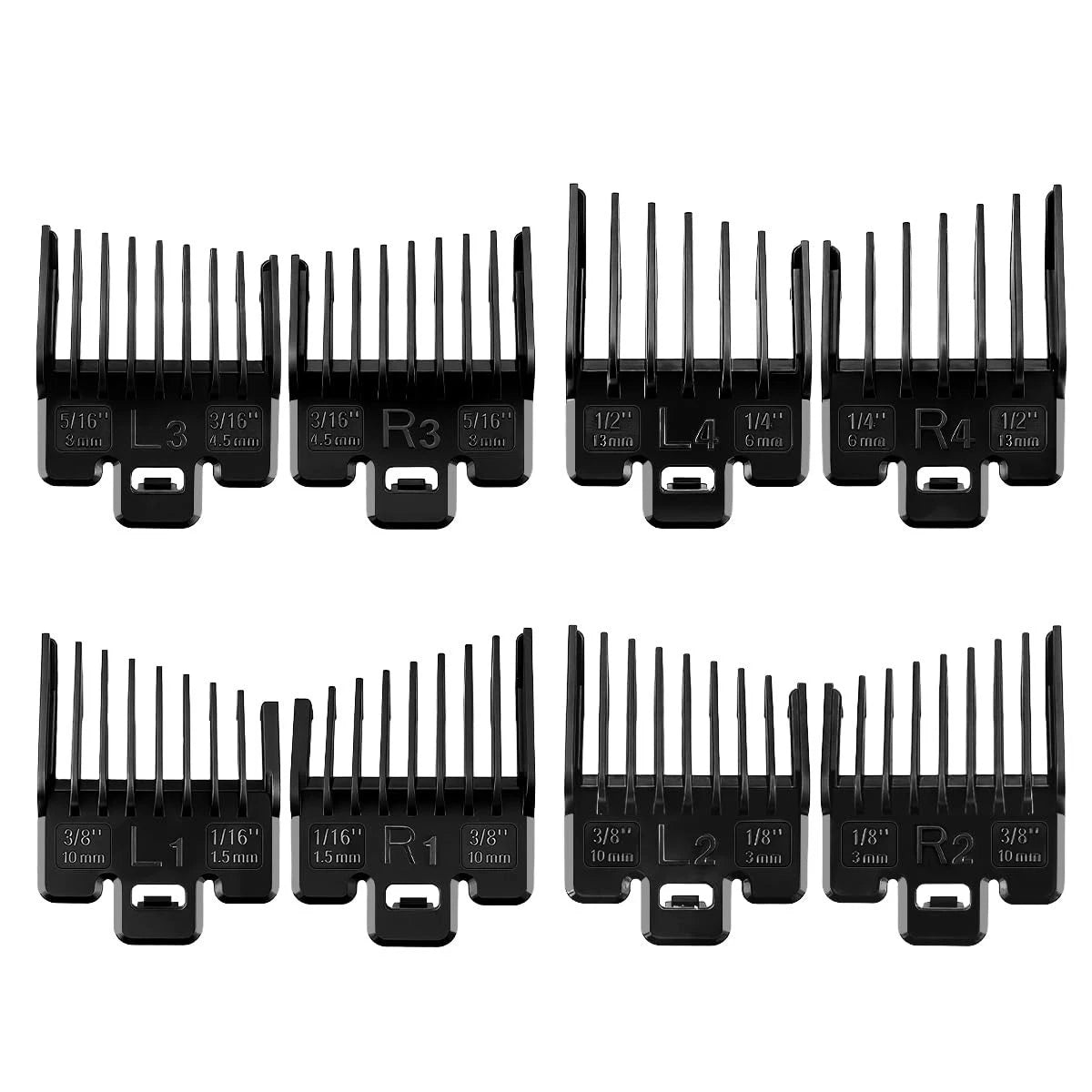 Fade Guide Set compatible with Wahl Clippers Haircut Taper Guards Black PC
