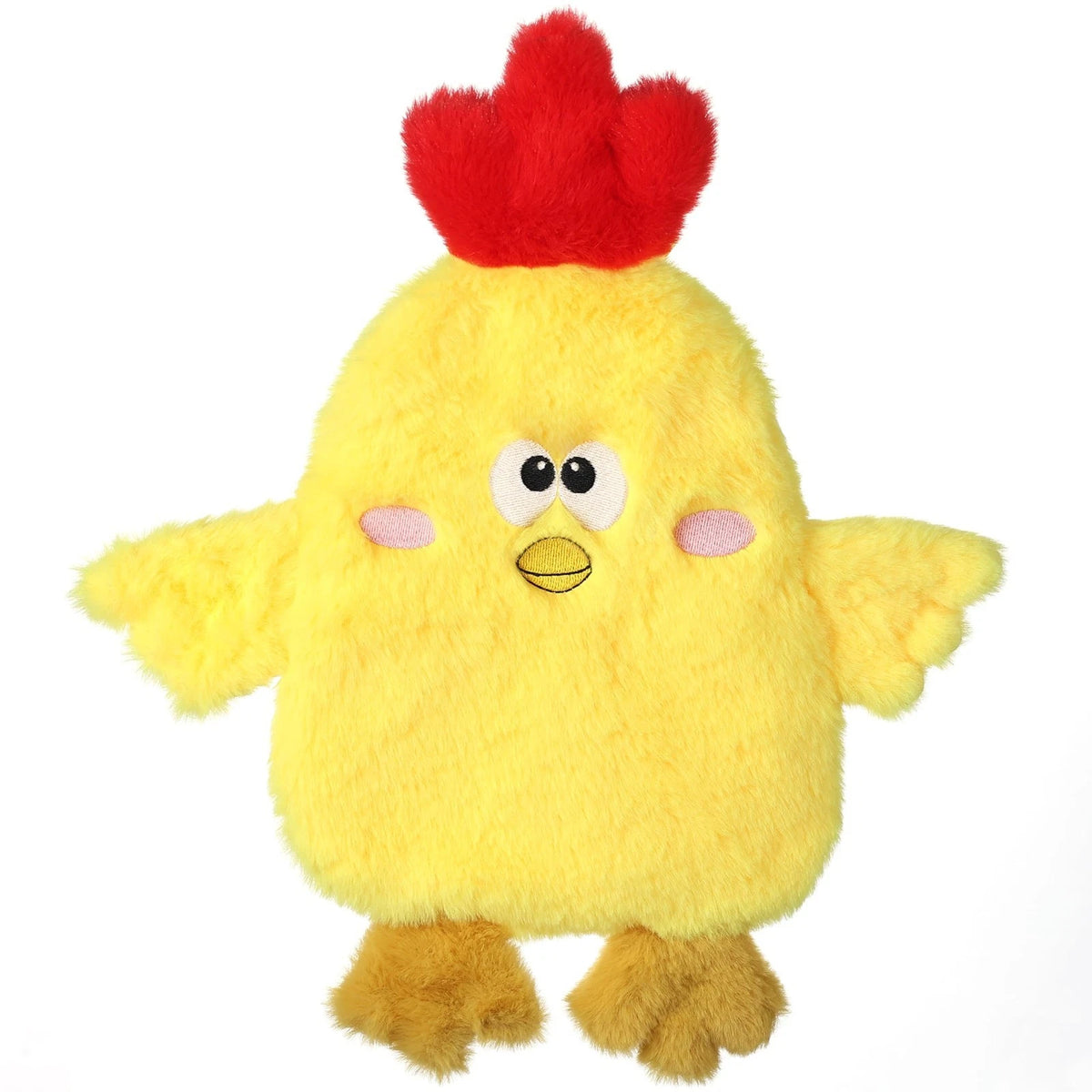 Plush Chicken Crinkle Squeaky Dog Toy 14in NoStuffing for Small/Medium Dogs