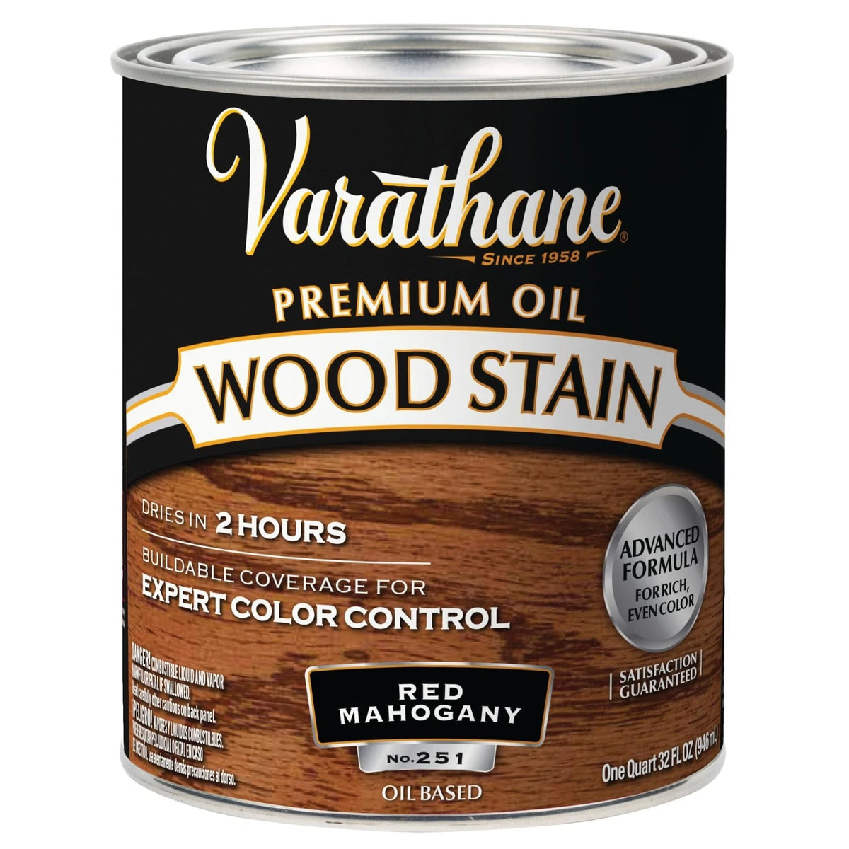 211724H Premium Wood Stain, Quart, Red Mahogany