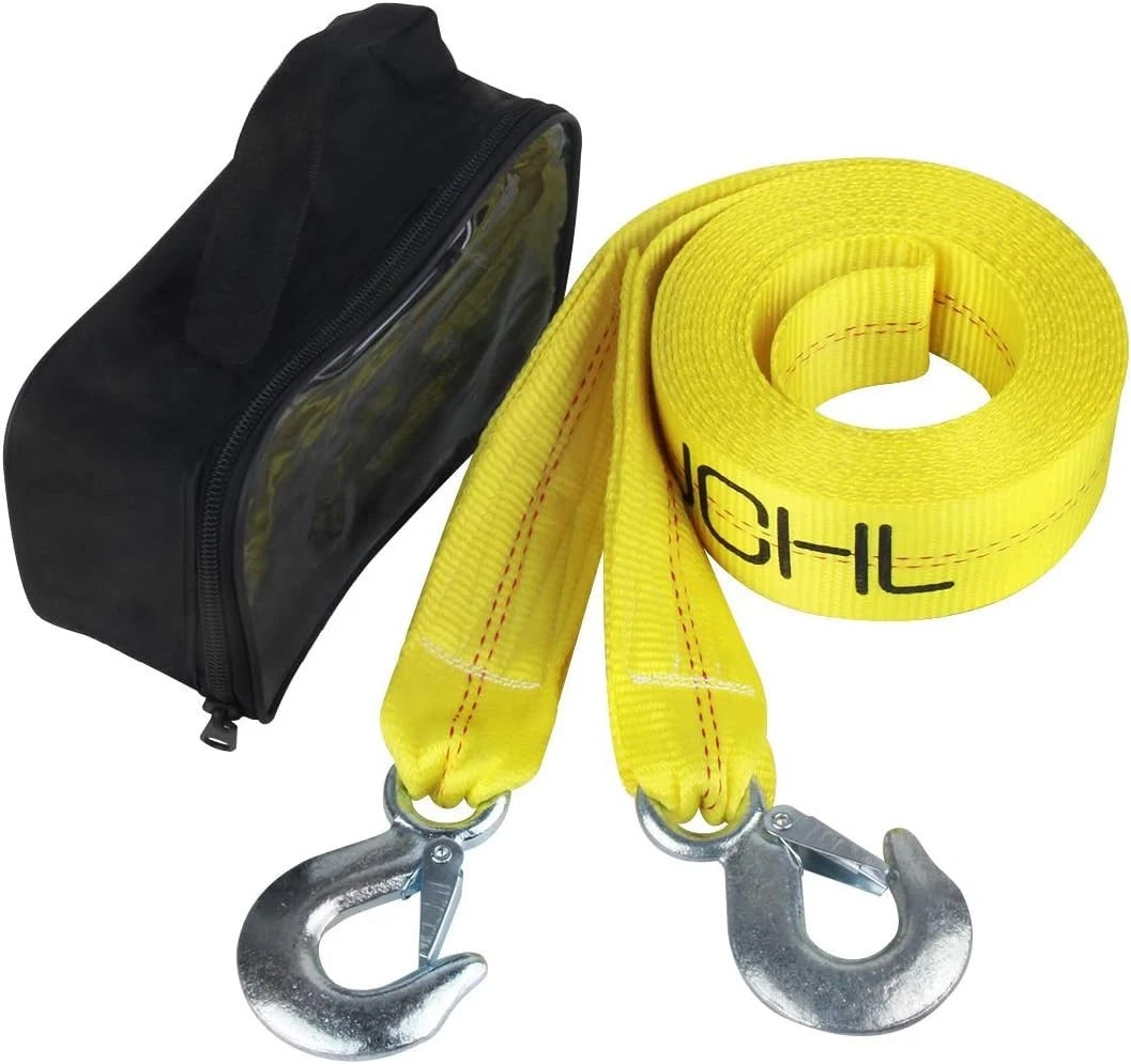 Heavy Duty Nylon Tow Strap with Hooks 2?X 20?20,000 Lbs Capacity