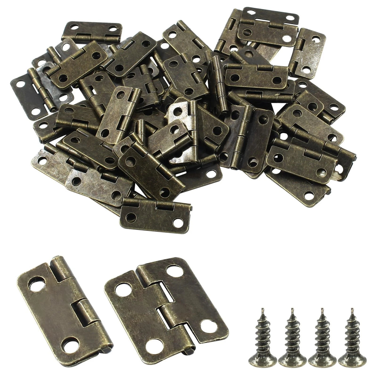 60Pcs Mini Hinges Jewelry Box Hinges, Antique Hinges Small Decorative Hi