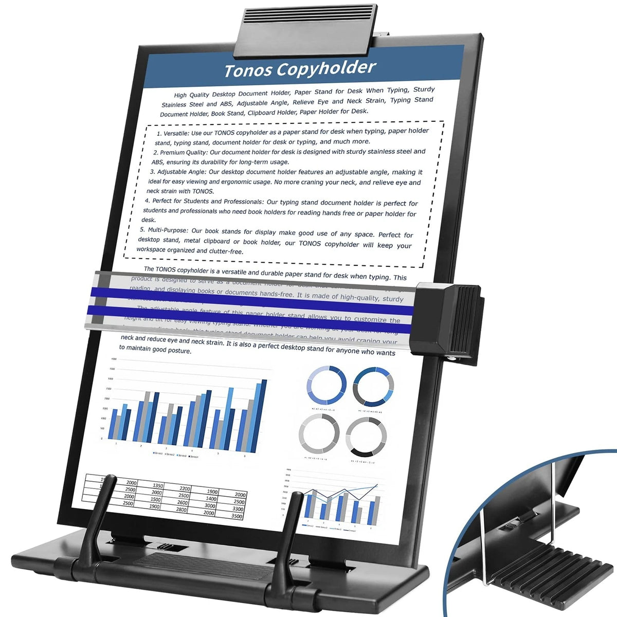 Paper Stand Document Holder - Quality Document Holder for Desk, Paper Stands for