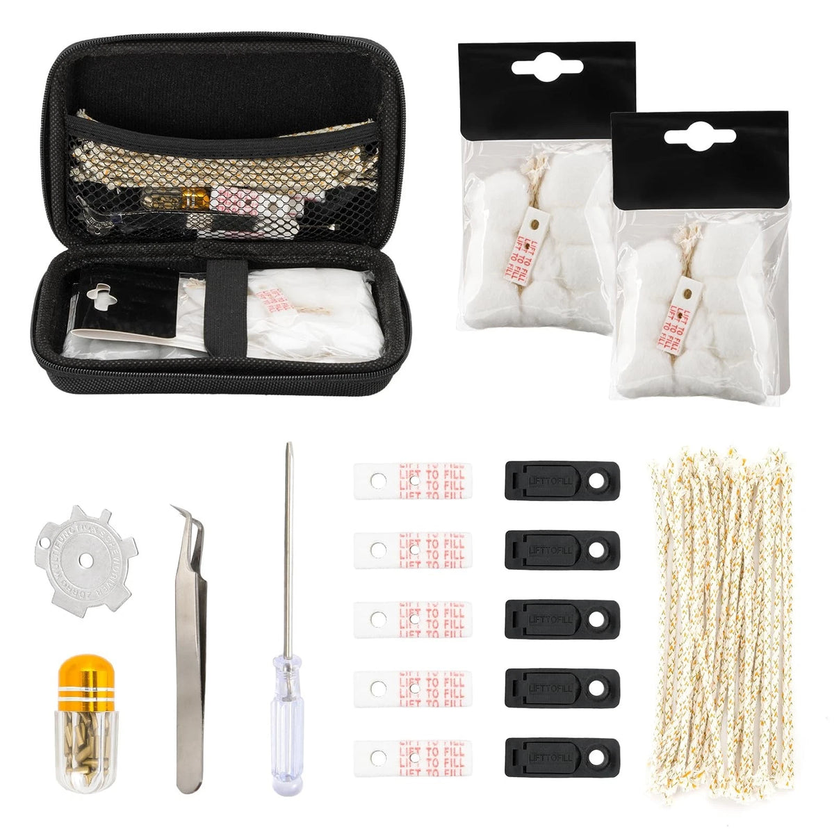 Zippo Repair Kit Replacement Cotton Flint Wick Pad Tool Accessories Set X0