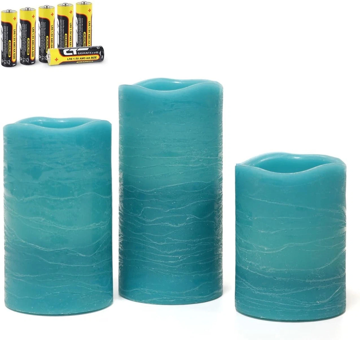 Rhytsing Turquoise Battery Operated Flameless Led Candles with Timer Function fo