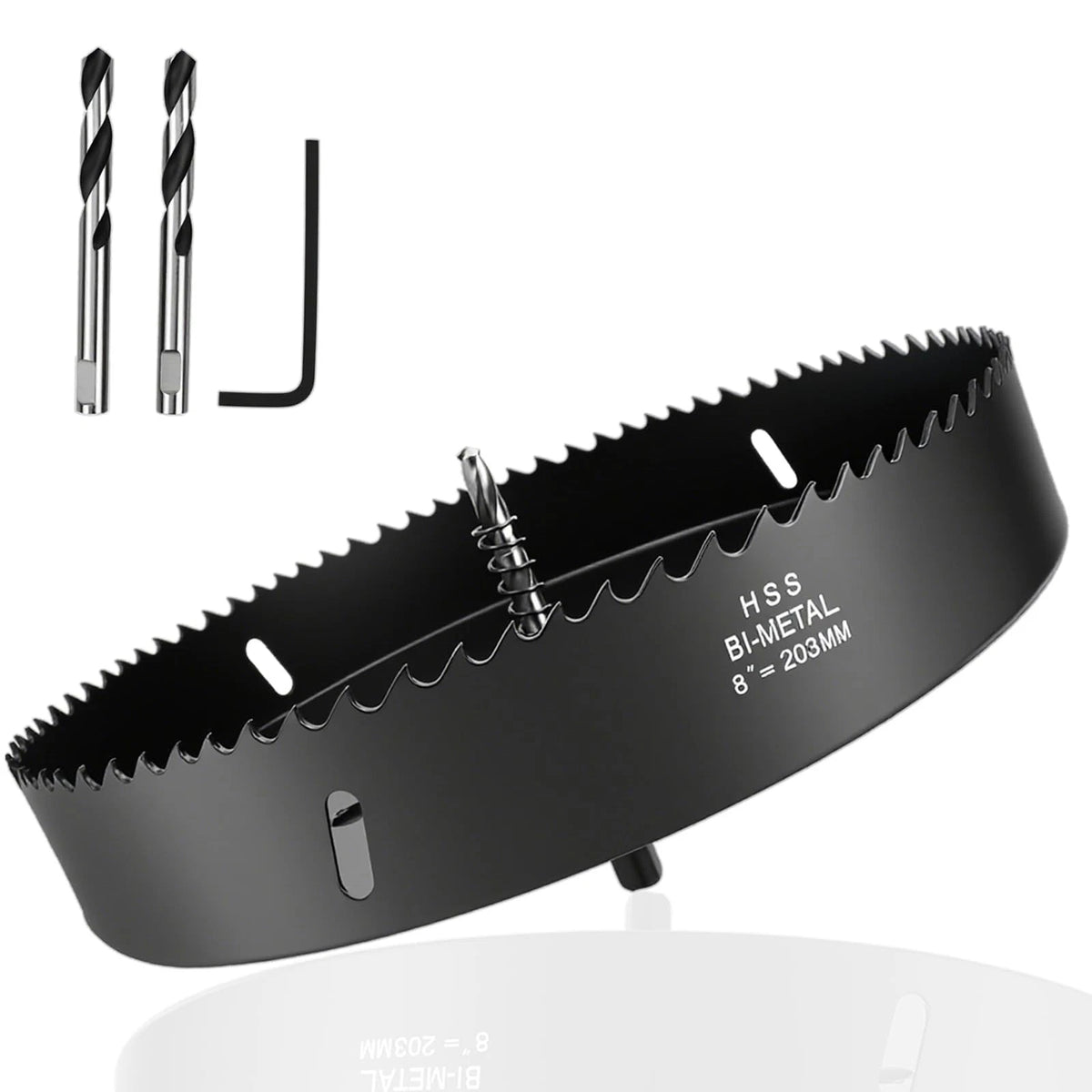 8 Inch Hole Saw Bi-metal Drill Bit With Sharp Teeth And Spring Loaded Design