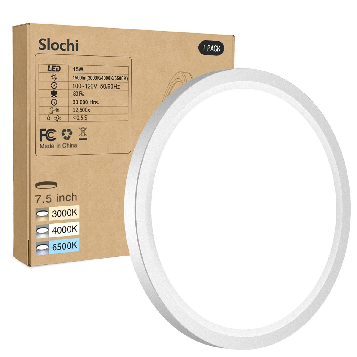 Flush Mount LED Ceiling Light Ultra Thin White 100W Eq 3000K-6500K Round Flat
